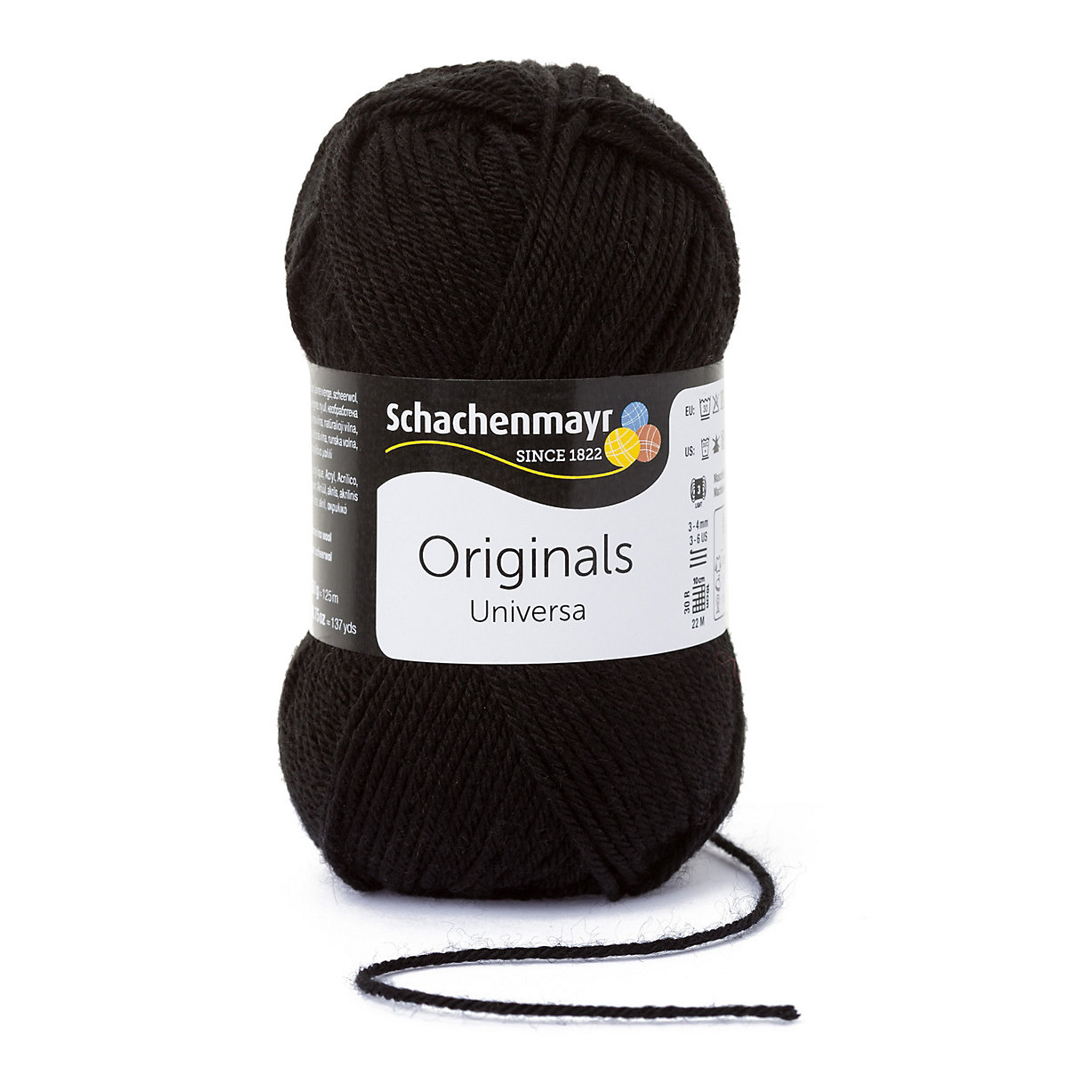 Handstrickgarne Universa, 50g Schwarz