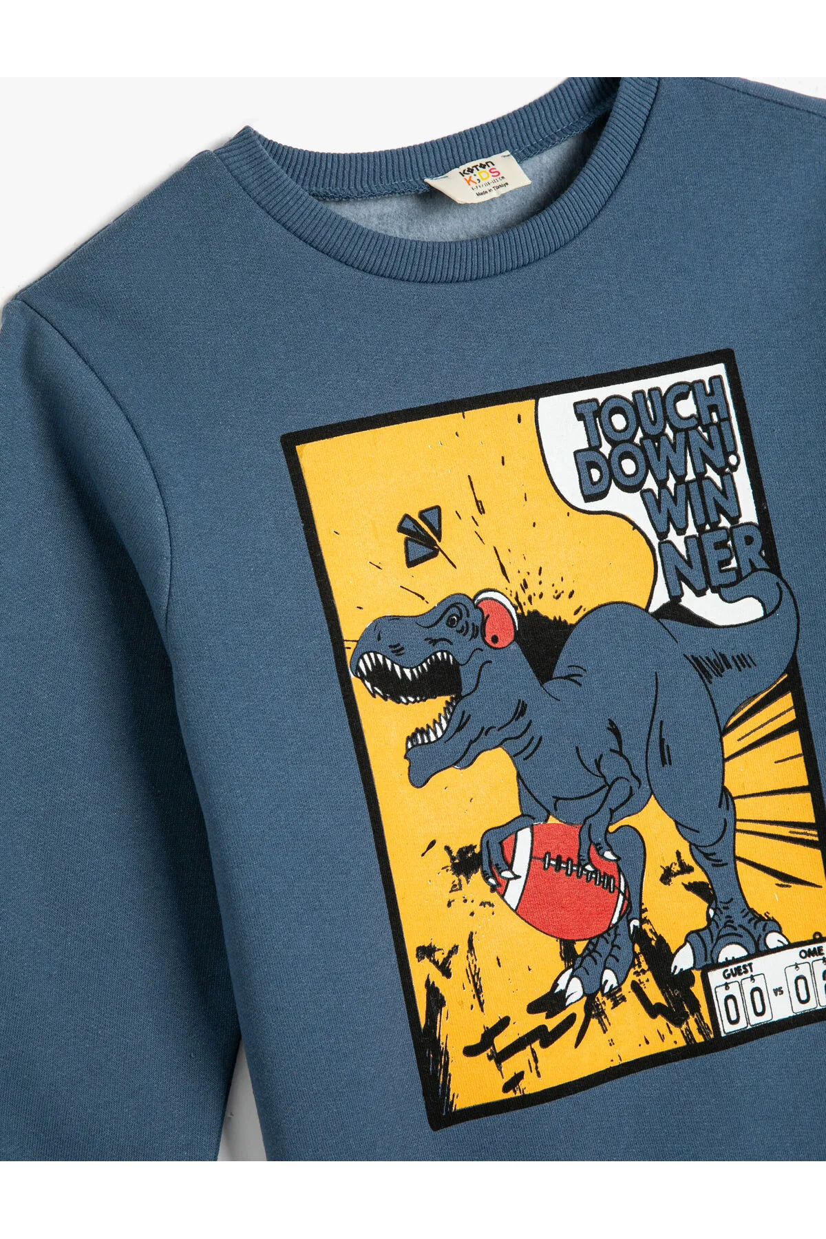 Koton  Dinosaurier-Sweatshirt, Roségold, Rundhalsausschnitt, langärmlig, Baumwolle