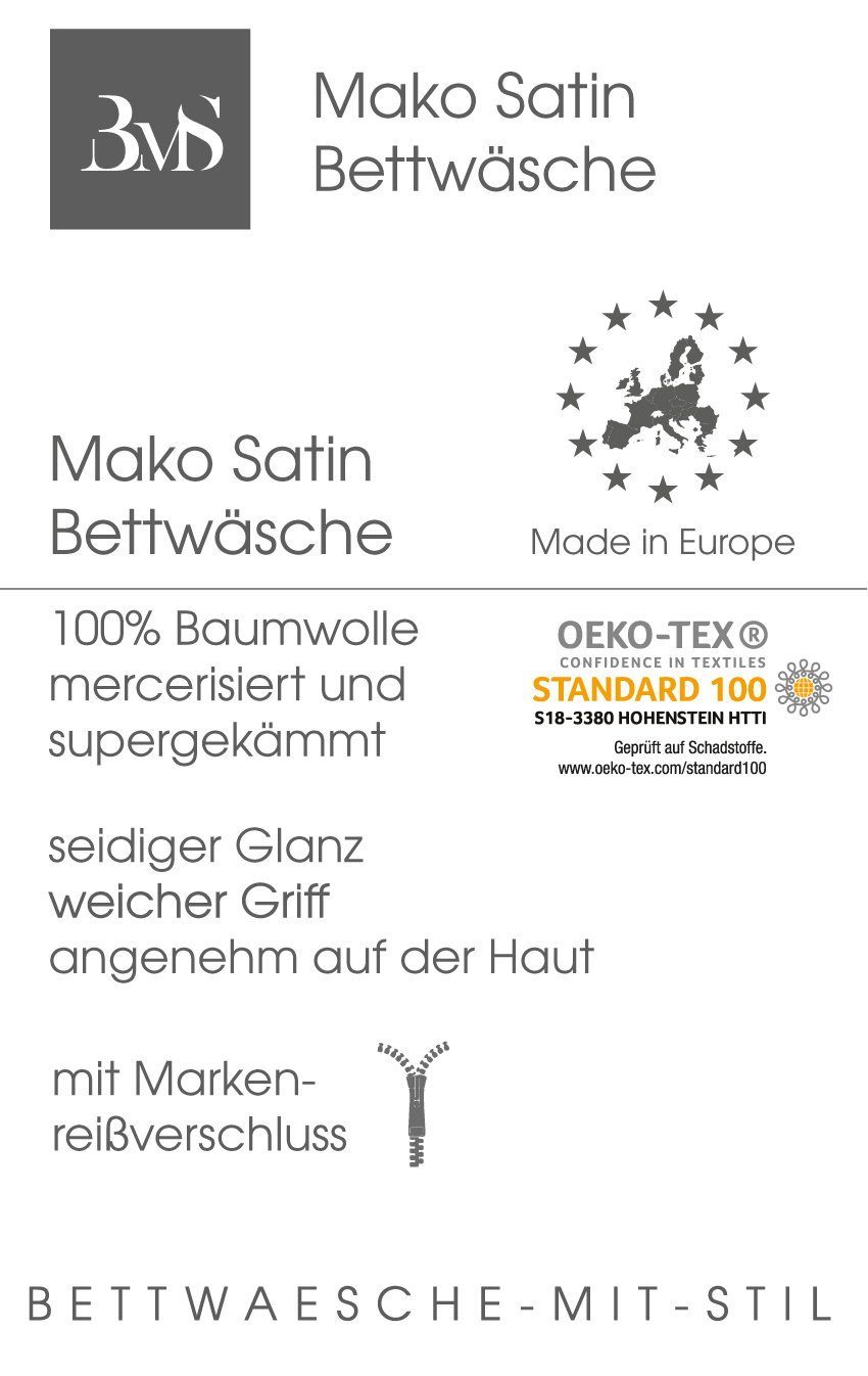 Seitenschläferkissenbezug Mako Satin Seitenschläferkissen Bezug 40x145 cm & 40x200 cm einfarbig, BETTWAESCHE-MIT-STIL (1 Stück)
