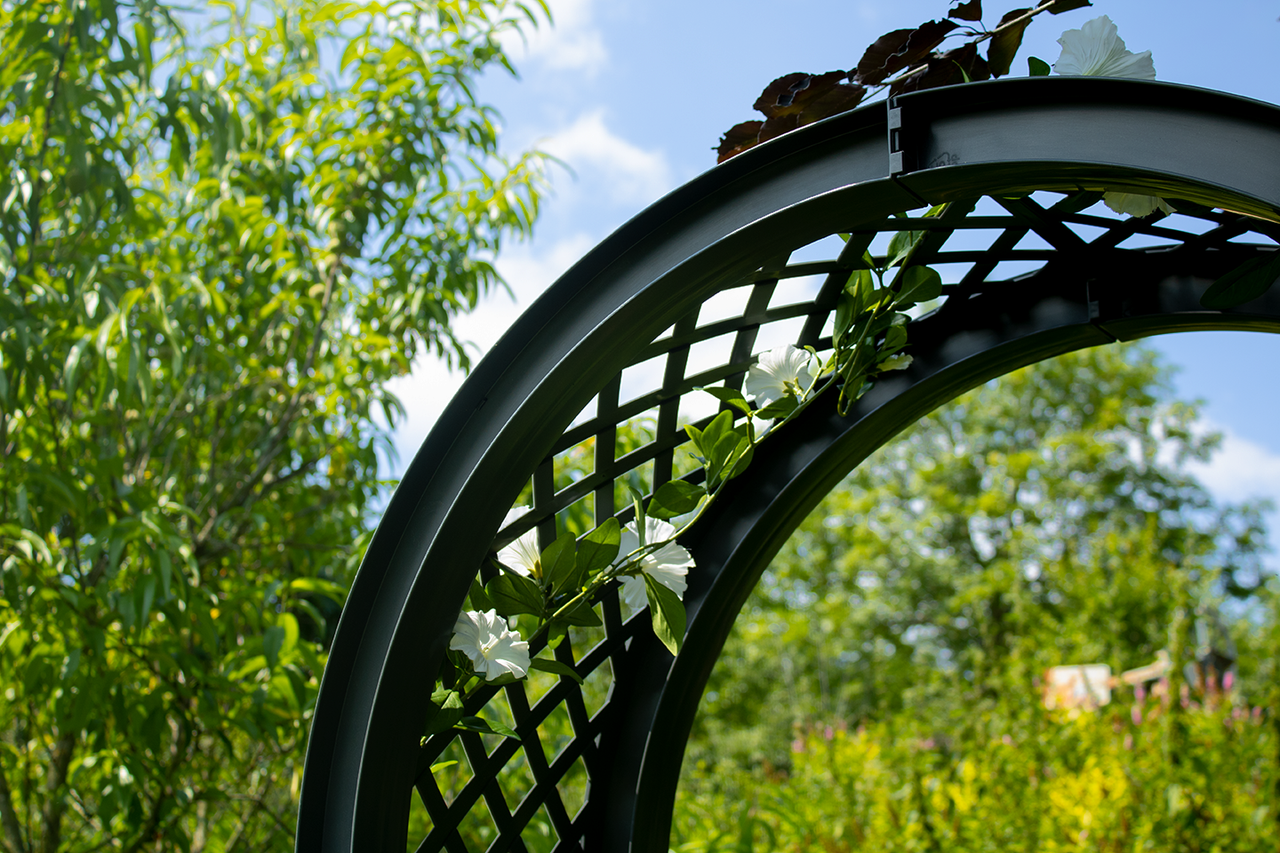 KHW KHW Gartenbank Amsterdam mit 2 Pflanzkästen, Rosenbogen und Spalier, anthrazit