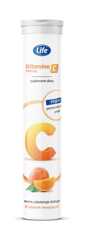 Life Vitamin C 1000 mg, okus narandže, šumeće tablete