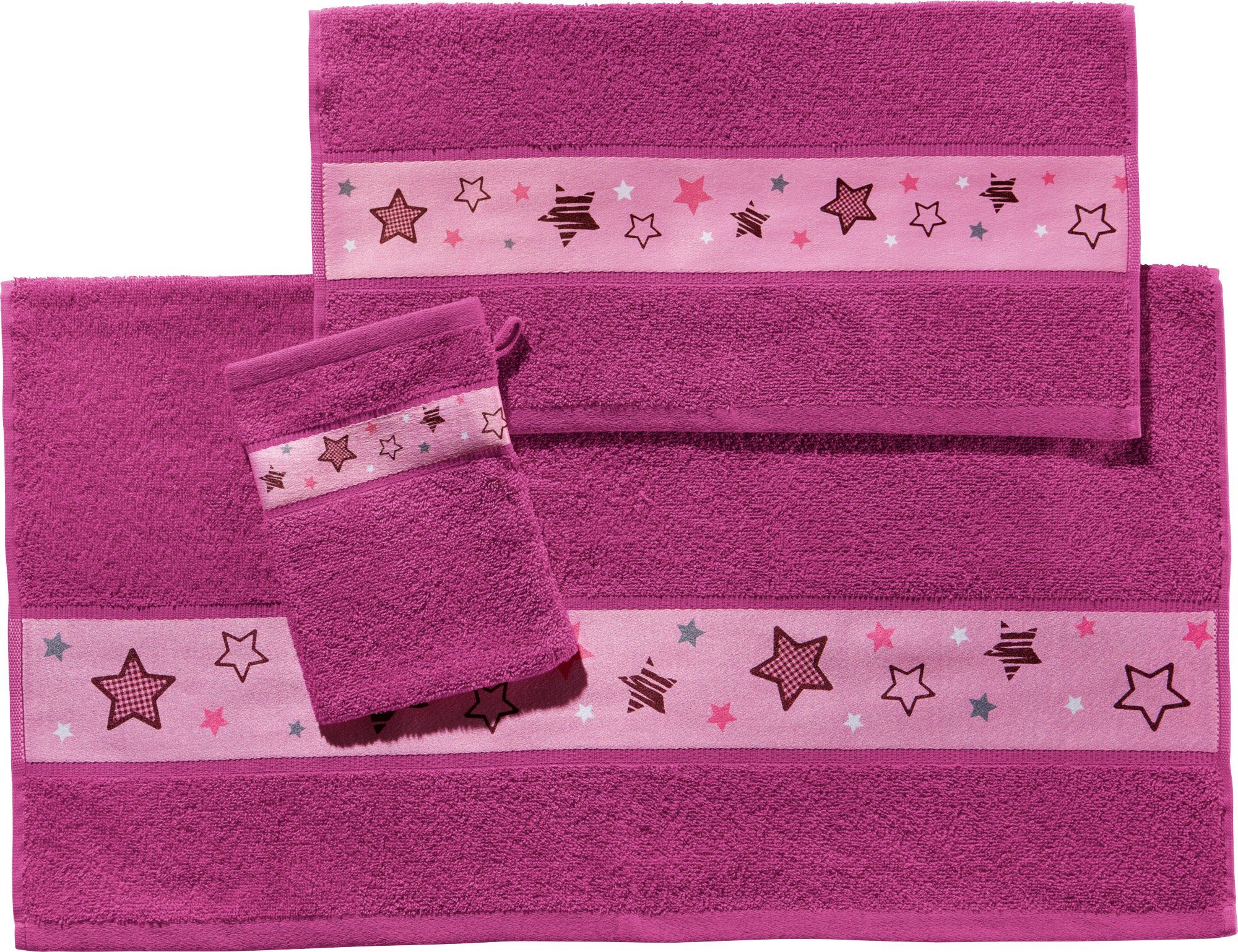 Erwin Müller Handtuch Set Kinder-Frottier-Set 3-tlg, Frottier, (3-tlg), Walk-Frottier Uni