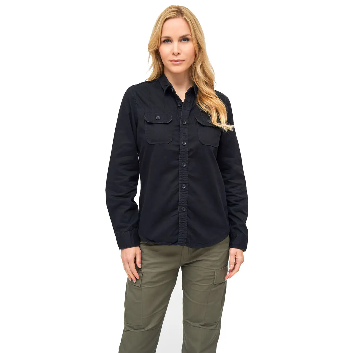 Ladies Vintage Shirt langarm schwarz