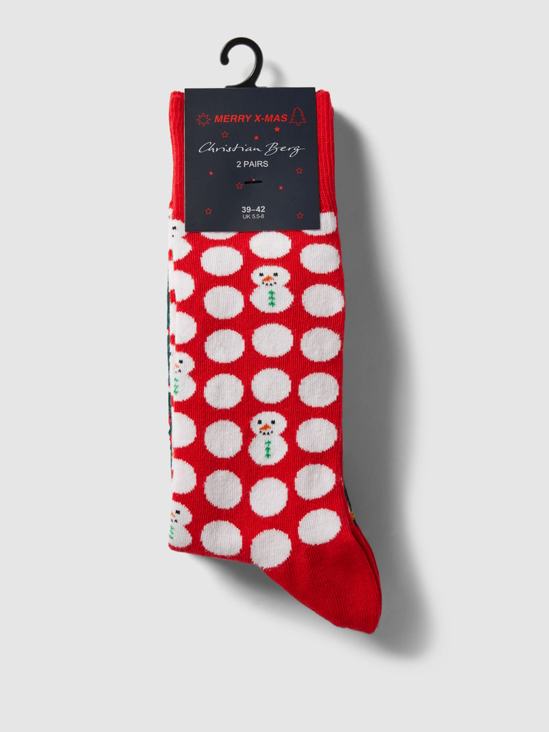 Socken aus Baumwoll-Mix im 2er-Pack in rot