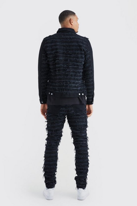 Tall zerrissene Jeansjacke