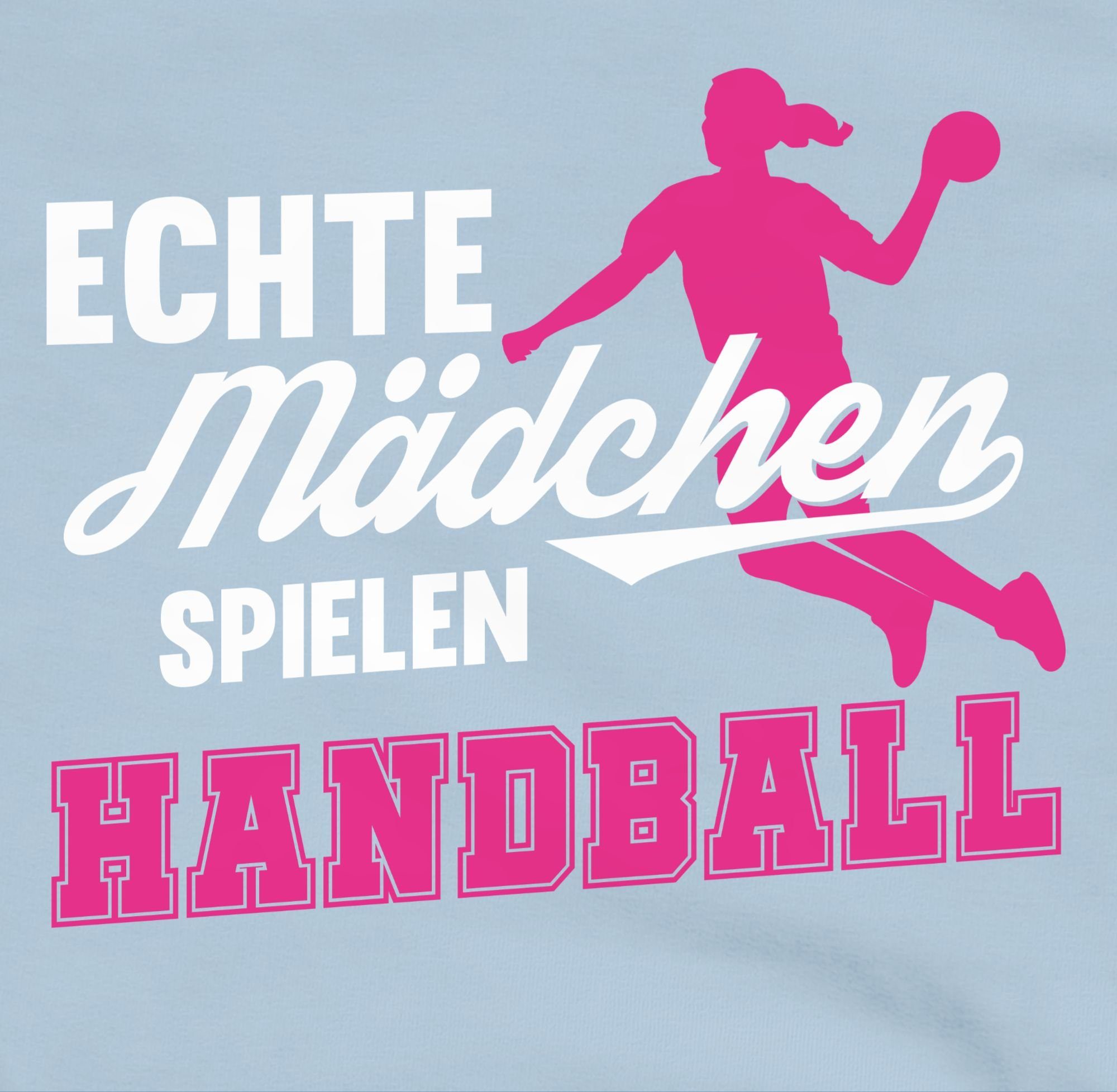 Shirtracer Hoodie Echte Mädchen spielen Handball weiß / fuchsia Kinder Sport Kleidung
