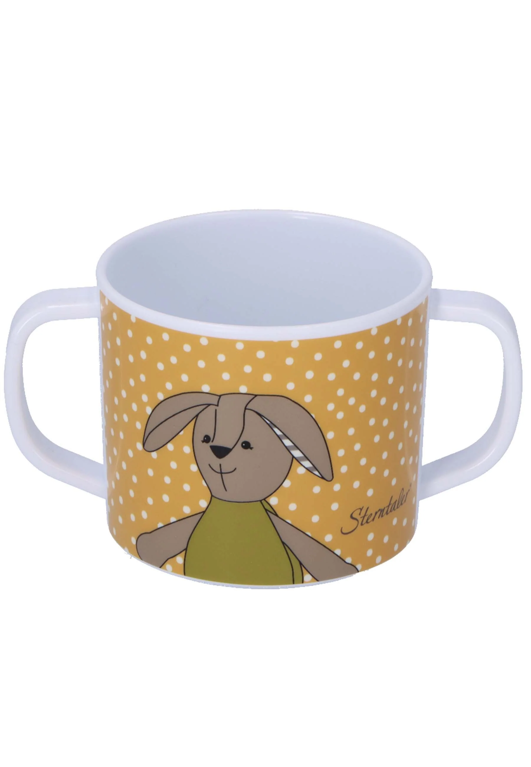 Henkeltasse + Trinkaufsatz Elefant Eddy+Hase Happy