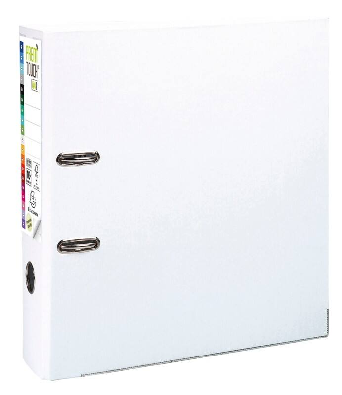 Exacompta Prem Touch Ordner DIN A4  80 mm Weiß 2 Ringe 53348E Pappkarton, PP (Polypropylen) Hochformat