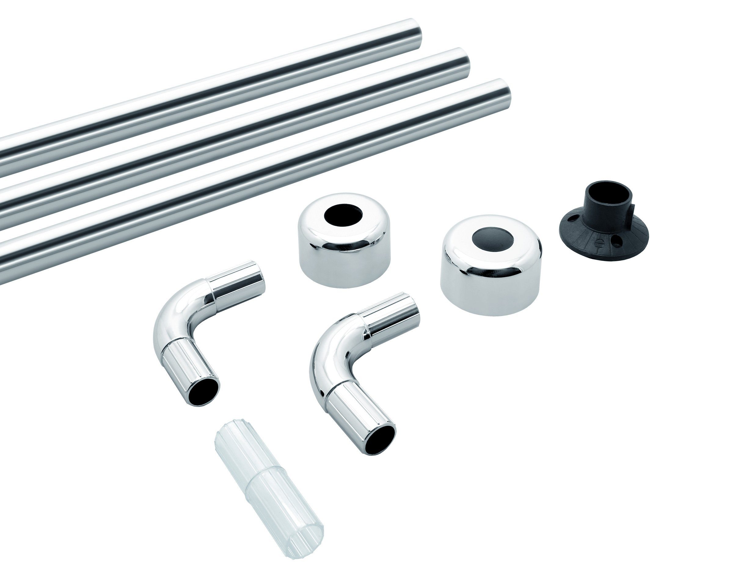 Libaro Duschvorhang Breite 160 cm, Universal-Set Duschvorhangstangen Badewannen Eck-Duschen L & U-Form