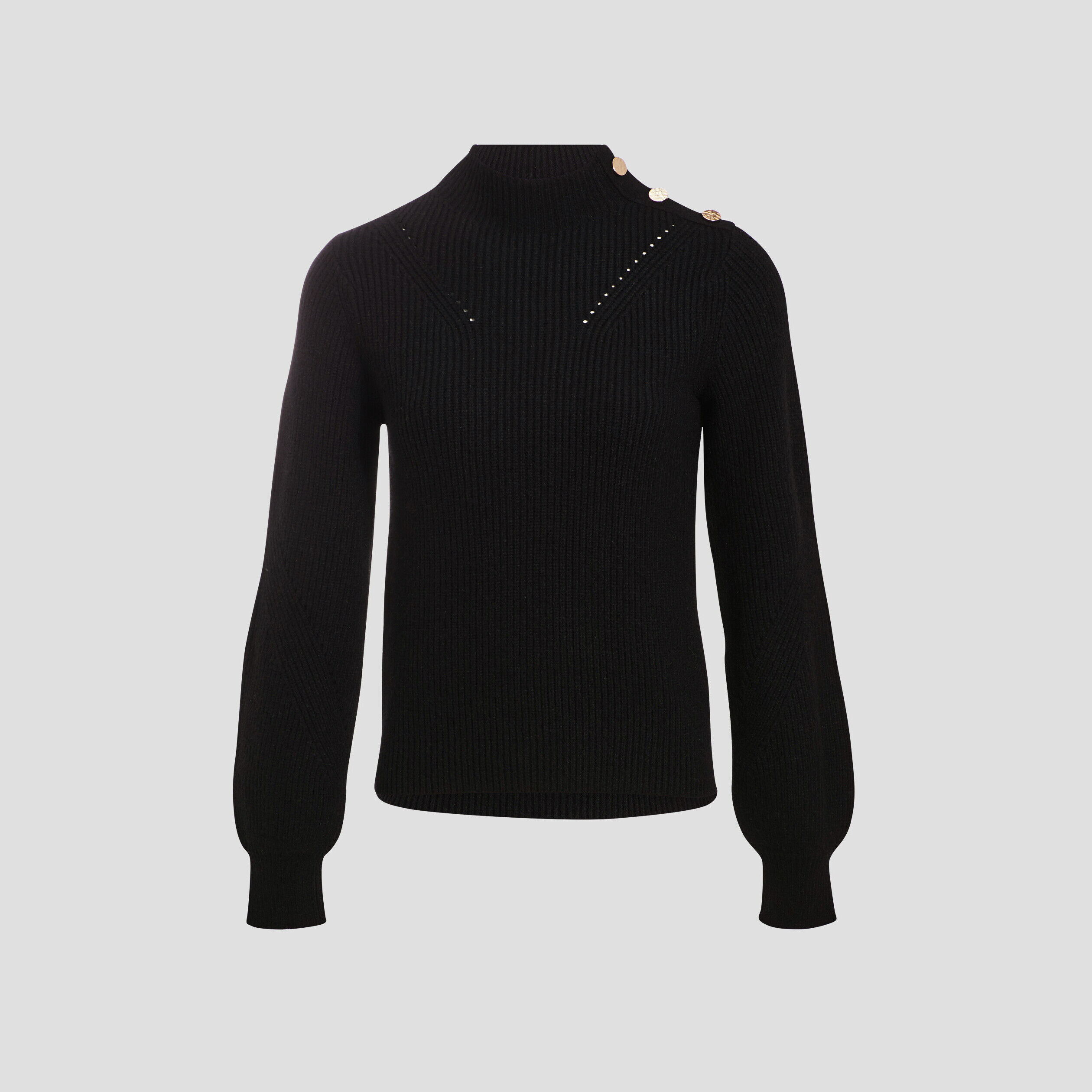 Pull manches bouffantes noir femme | Cache Cache