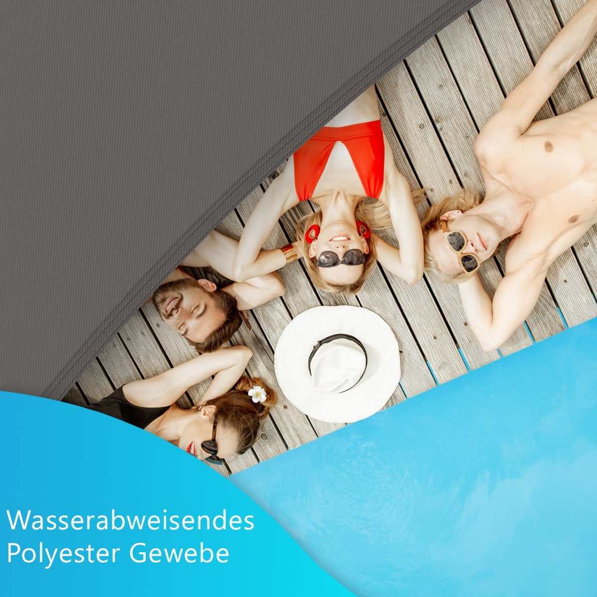 NYVI Sonnensegel Sonnensegel NYVISun - 90% UV-Schutz, wasserdichtes Polyester Gewebe, (1-tlg), Dreieck Dreieckig, Sonnenschutz für Balkon Garten Terrasse Wohnwagen