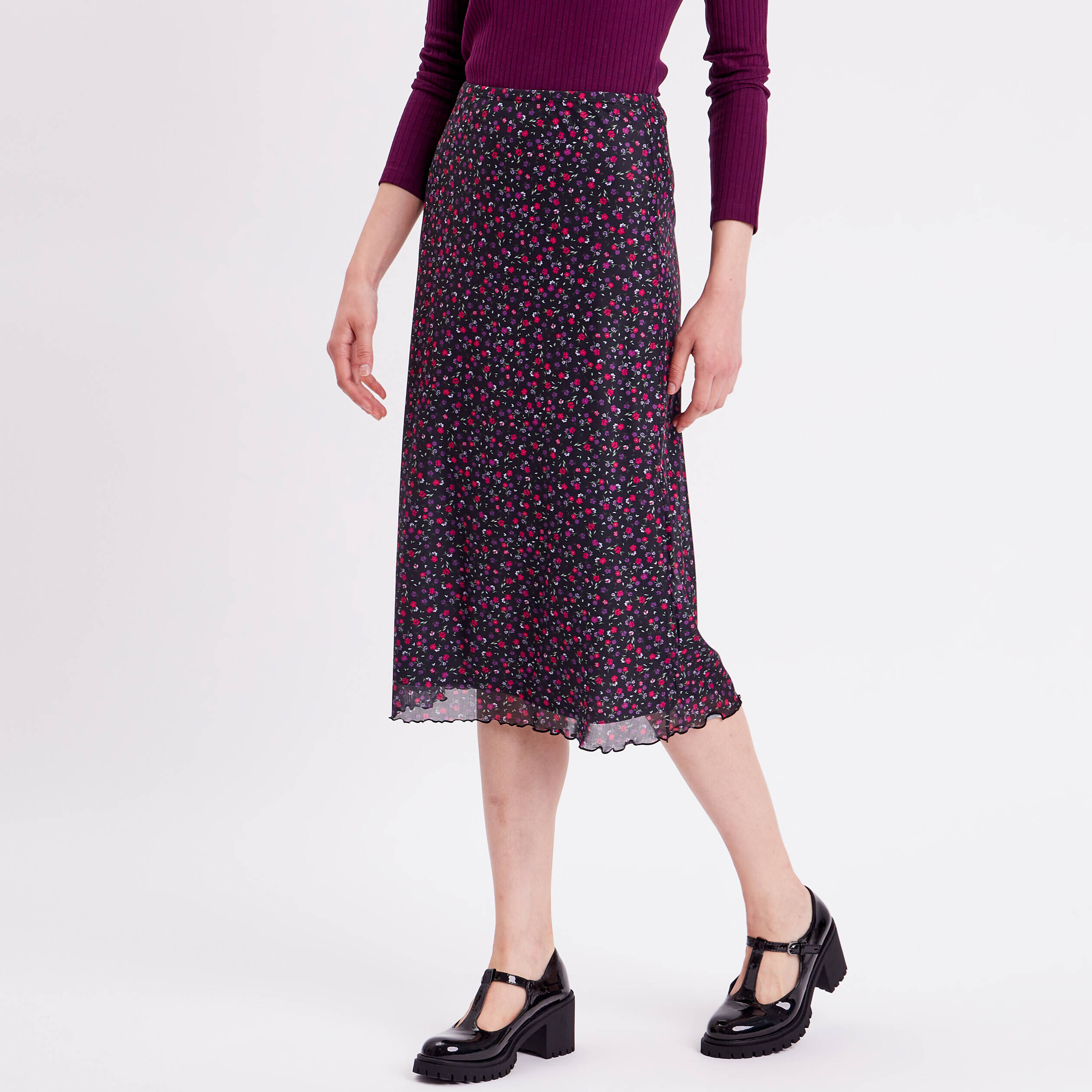 Jupe droite noir femme | Cache Cache