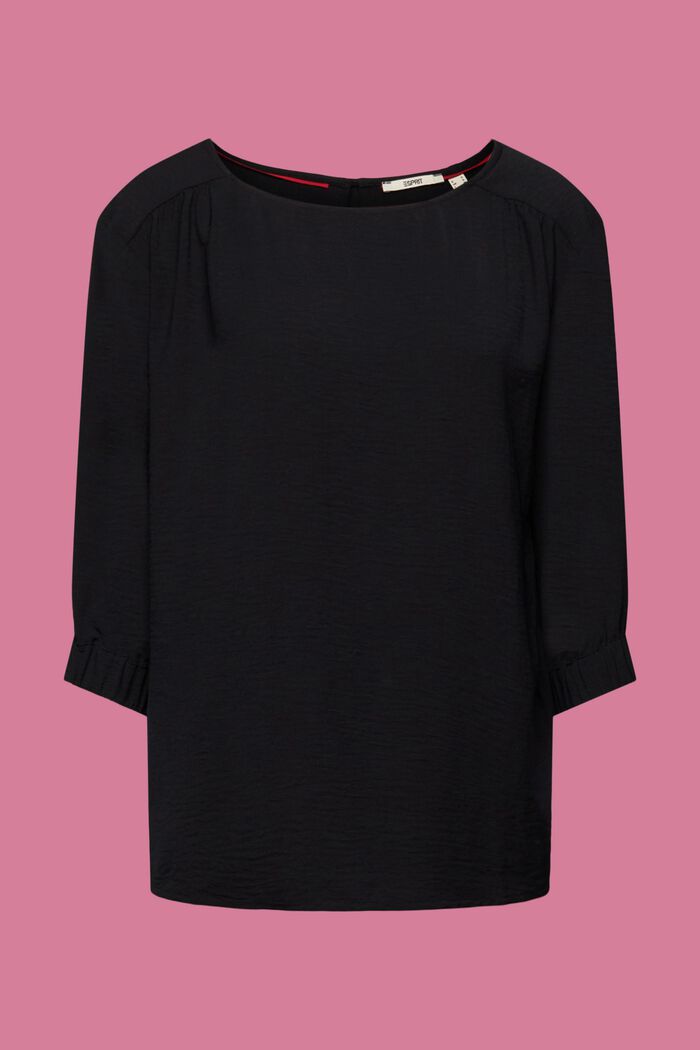 Crêpe-Bluse mit elastischen Ärmelabschlüssen