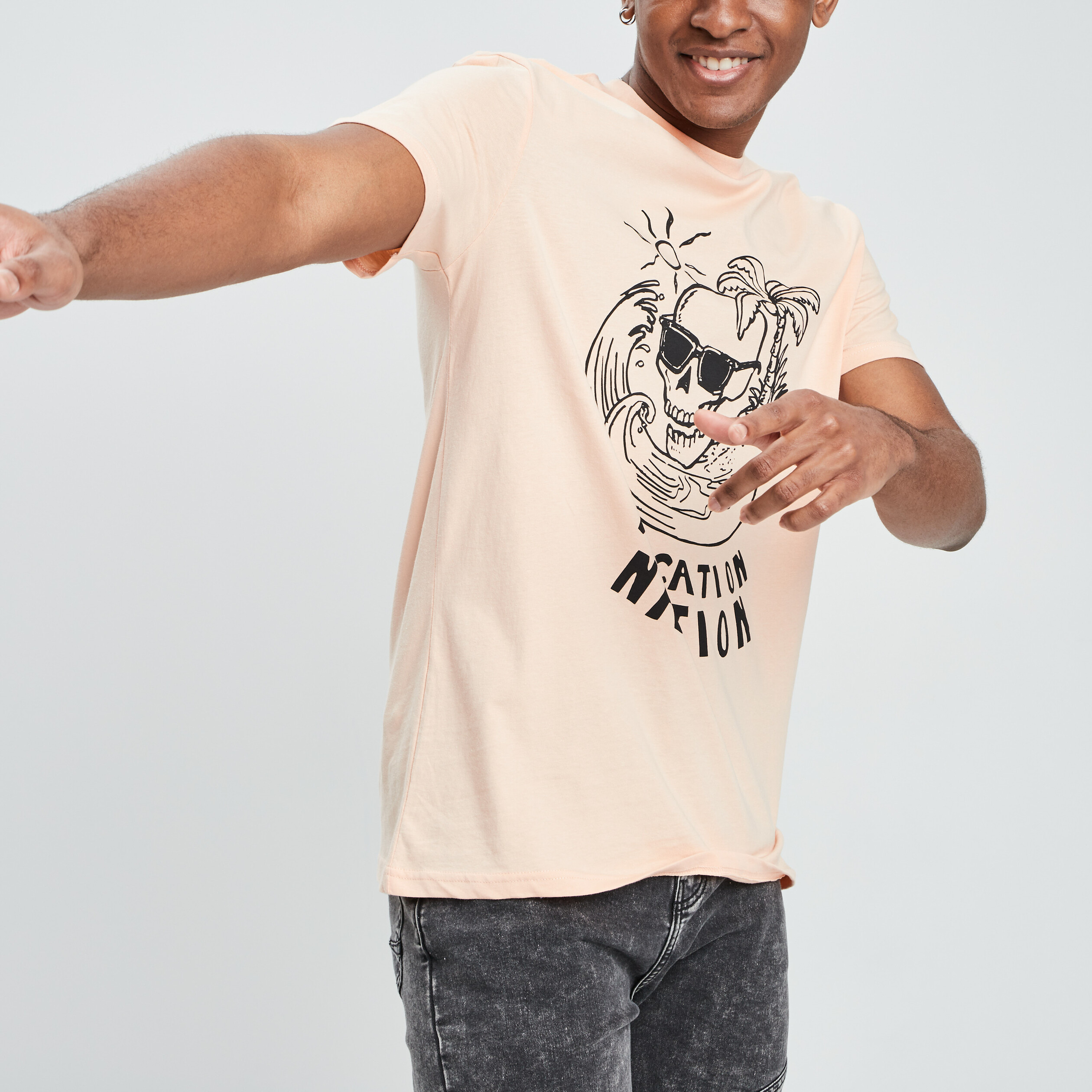 T-shirt manches courtes orange clair homme | La Halle