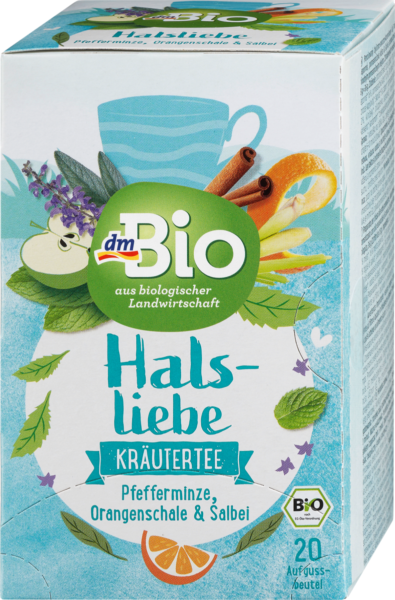 Kräutertee \Halsliebe\ mit Pfefferminze, Orangenschale und Salbei (20 x 1,8g), 36 g