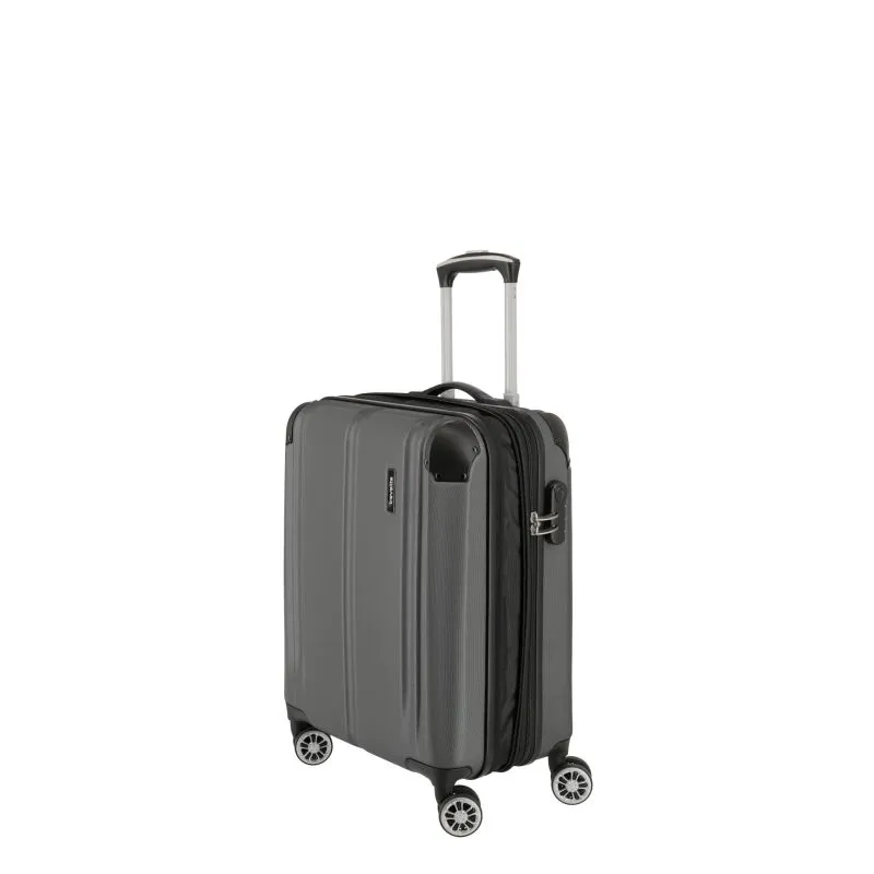 Travelite CITY Trolley S (55cm) mit 4 Rollen (erweiterbar) - Anthrazit