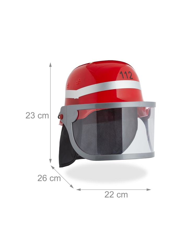 relaxdays 6x Kinder Feuerwehrhelm in Rot günstig kaufen onesize
