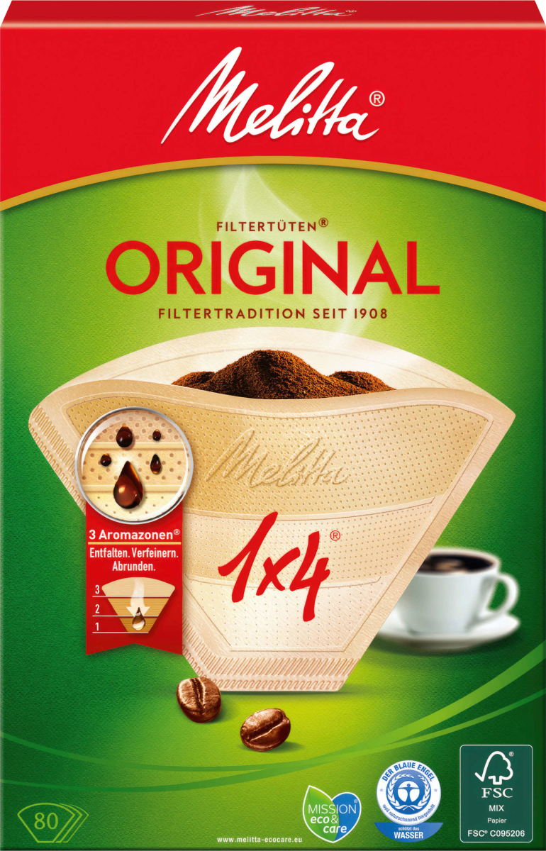 Kaffee-Filtertüten Original 1x4 Aroma naturbraun, 80 St