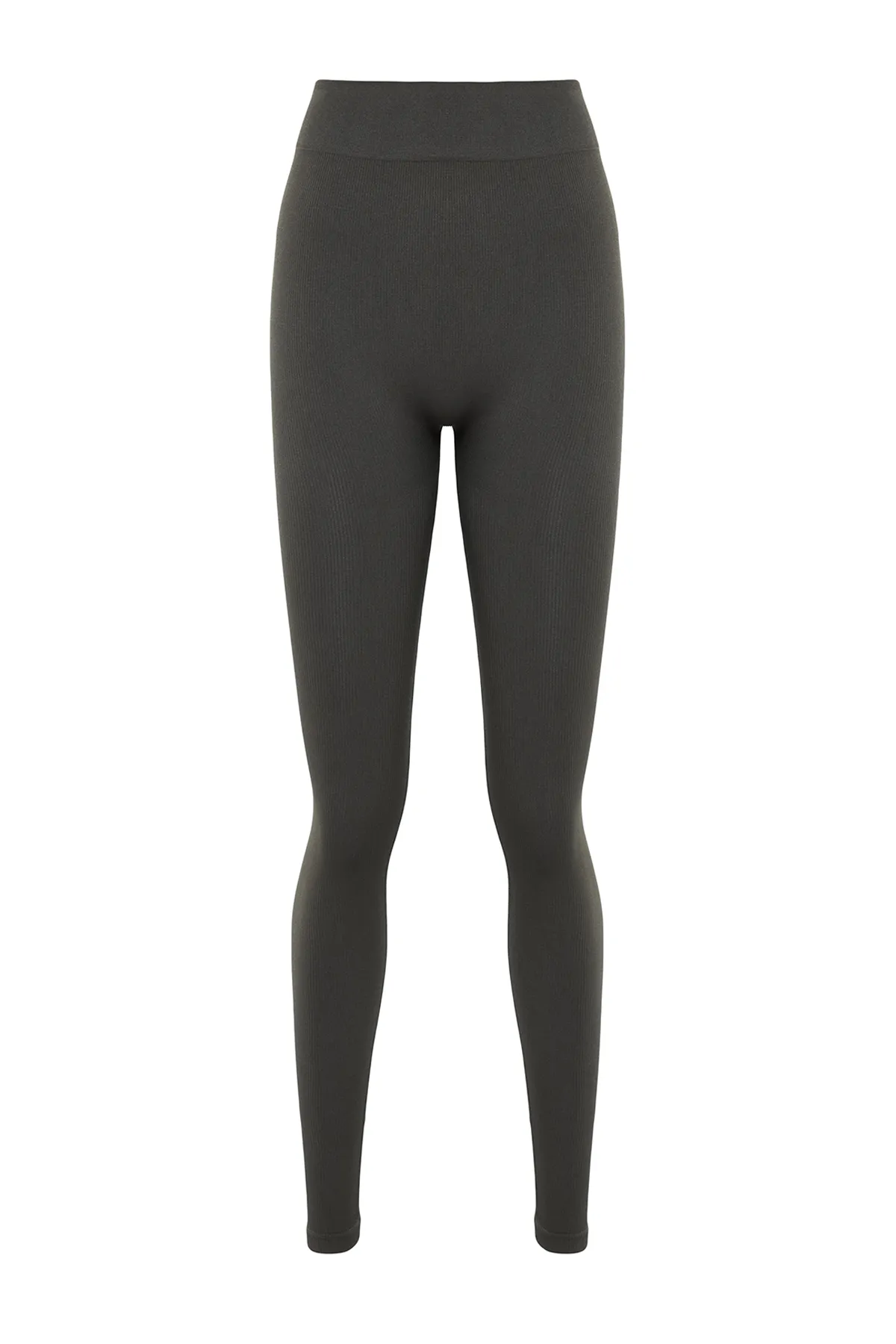 Trendyol Collection  Dunkle anthrazitfarbene nahtlose/nahtlose gestrickte Sportstrumpfhose in voller Länge TWOAW20TA0071