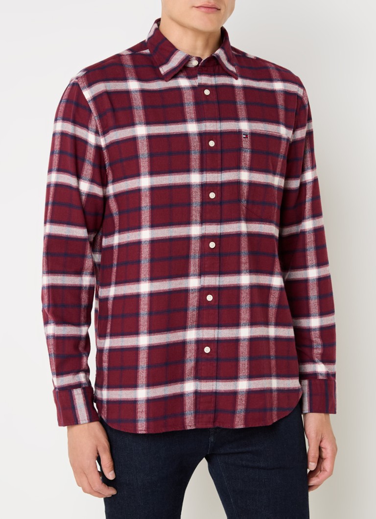 Camisa Tommy Hilfiger Brushed Shadow de corte regular com estampa xadrez.