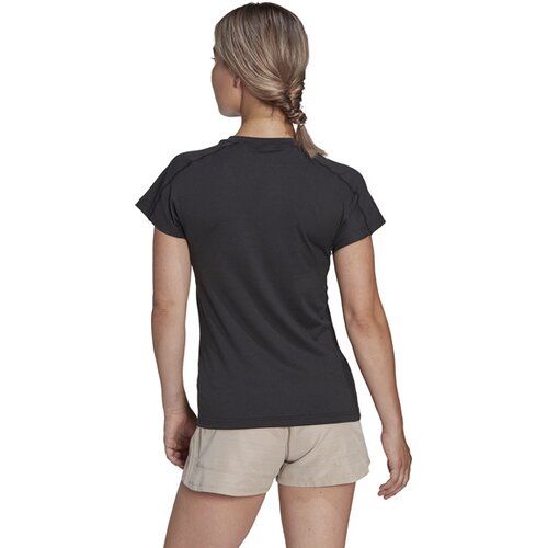 DAMEN SHIRT AEROREADY TRAIN ESSENTIALS MINIMAL BRANDING V-NECK