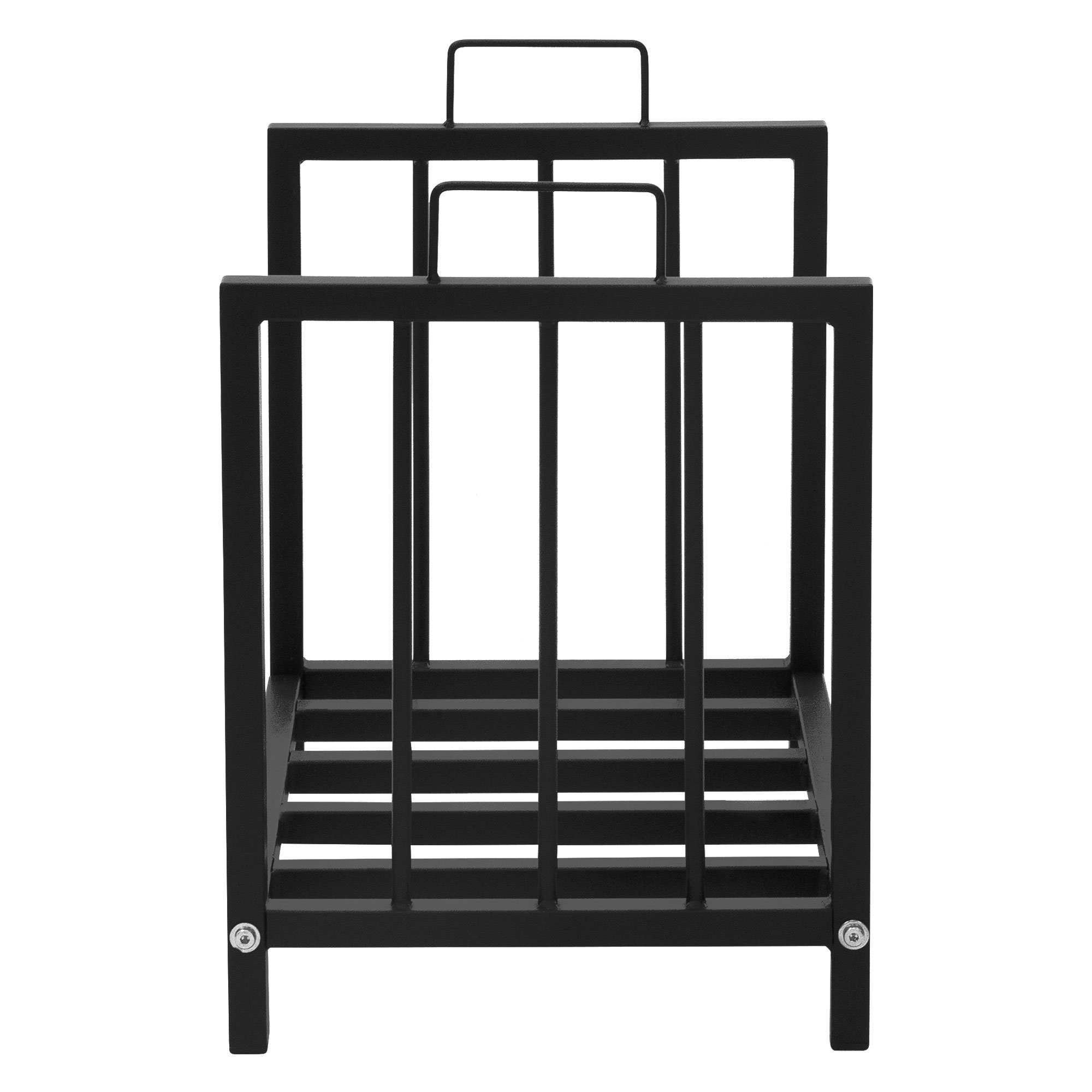 ML-DESIGN Kaminholzregal Brennholzregal Holzaufbewahrung Kaminholzständer Kaminholzhalter, BxTxH:33x43x46 cm, Schwarz 43x46x33cm rechteckig Metall Innen/Außen
