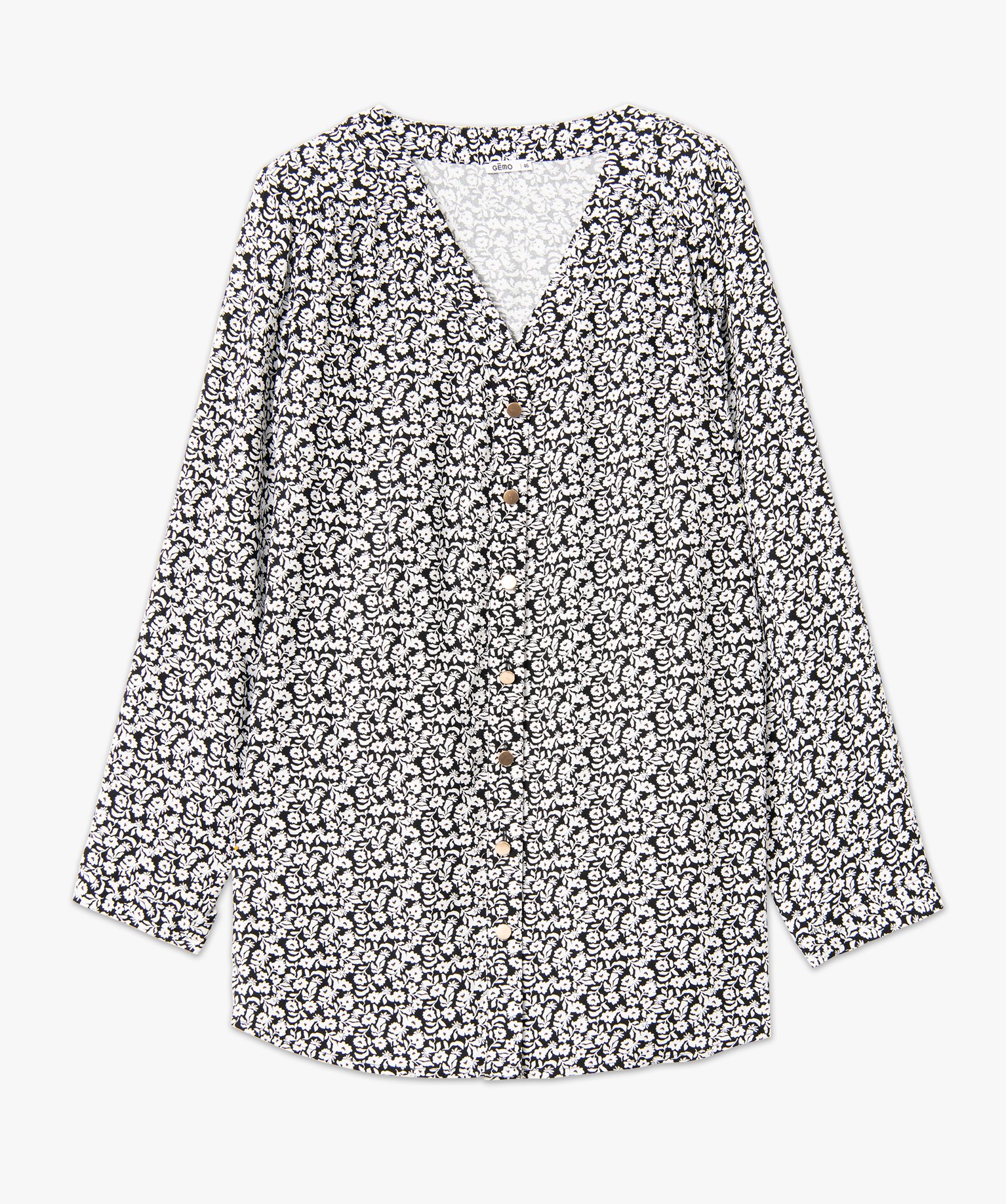 Chemise à manches longues imprimée femme grande taille imprime | GEMO