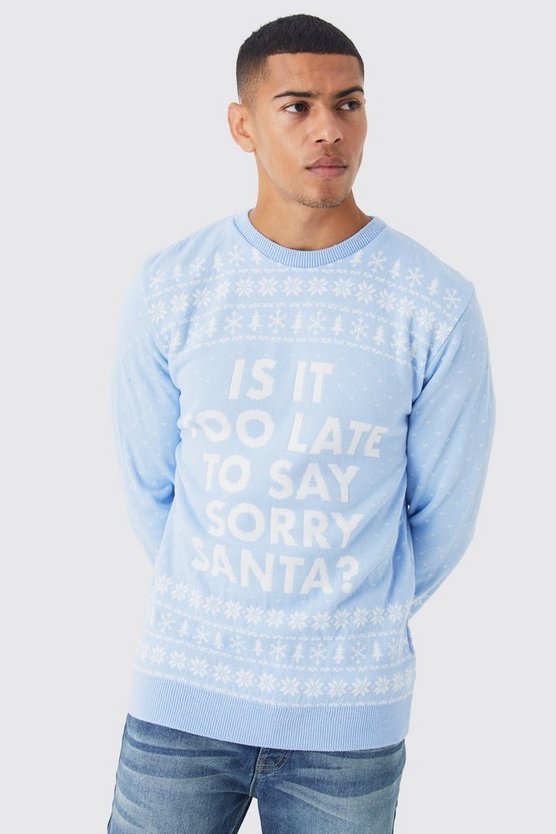 Weihnachtspullover mit Sorry Santa Print