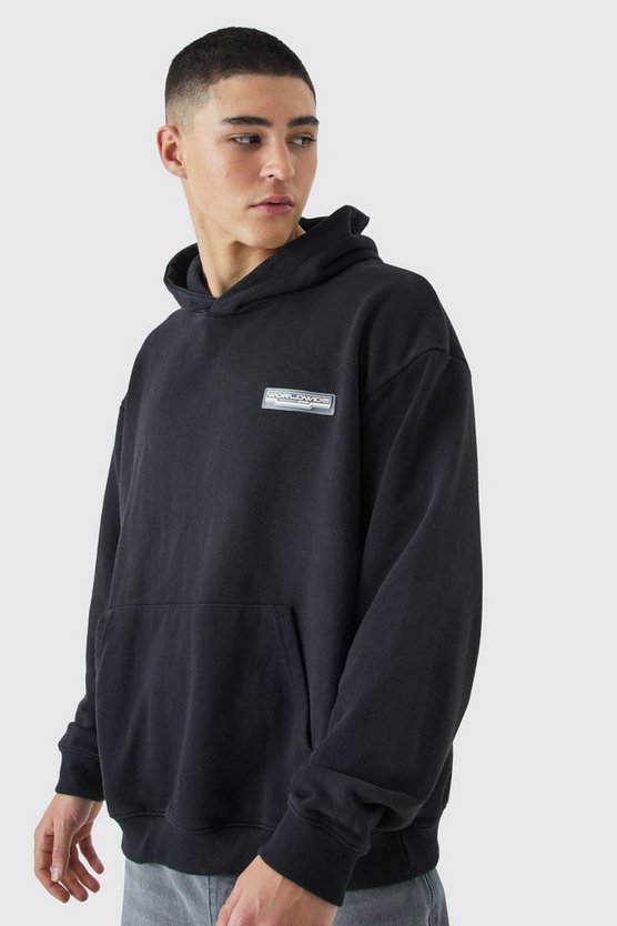 Oversize Hoodie mit Gummi-Etikett