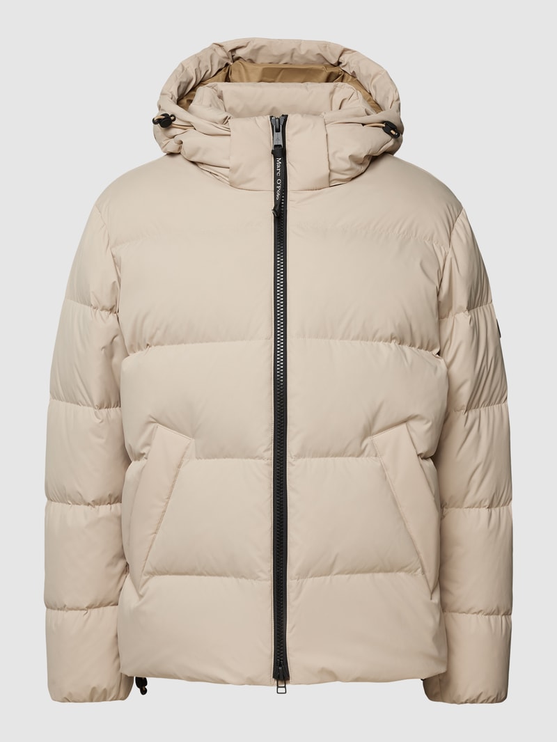 Daunenjacke mit Kapuze in sand