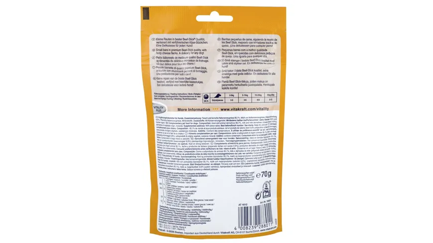 Vitakraft Hundesnack Beef Stick Quadros Käse 70 g