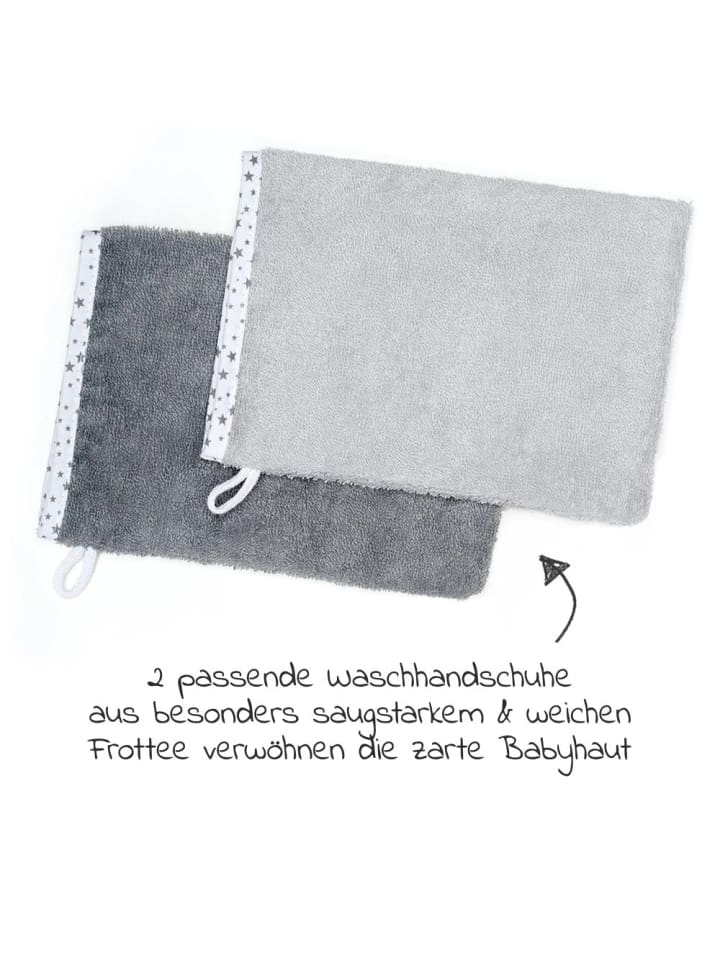 Wörner 3-tlg. Bade-Set - Kapuzenbadetuch in grau günstig kaufen onesize