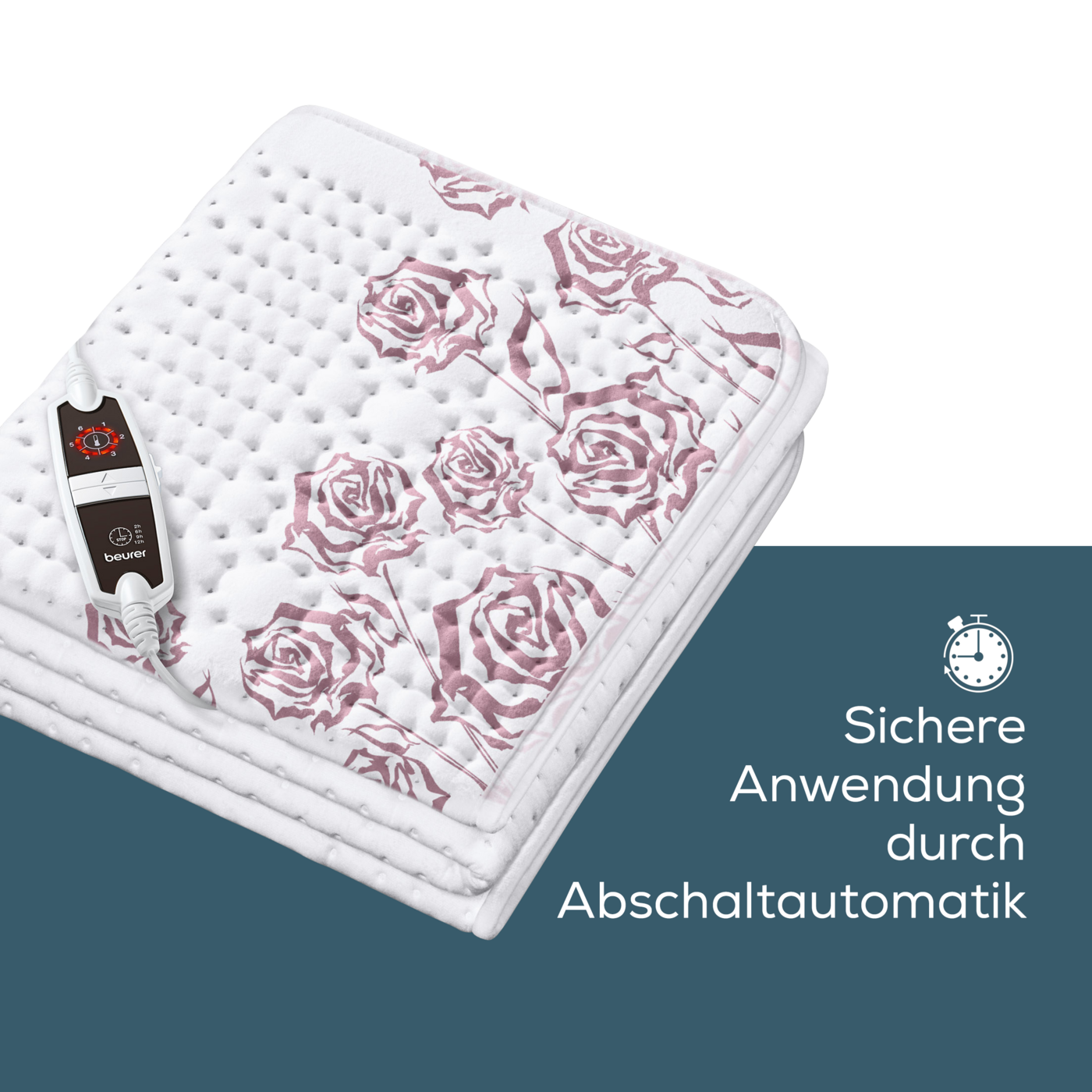 UB 75 Wärmeunterbett von Beurer-Wärmeunterbett mit Baumwoll-Oberfläche, 6 Temperaturstufen und Rückschaltautomatik