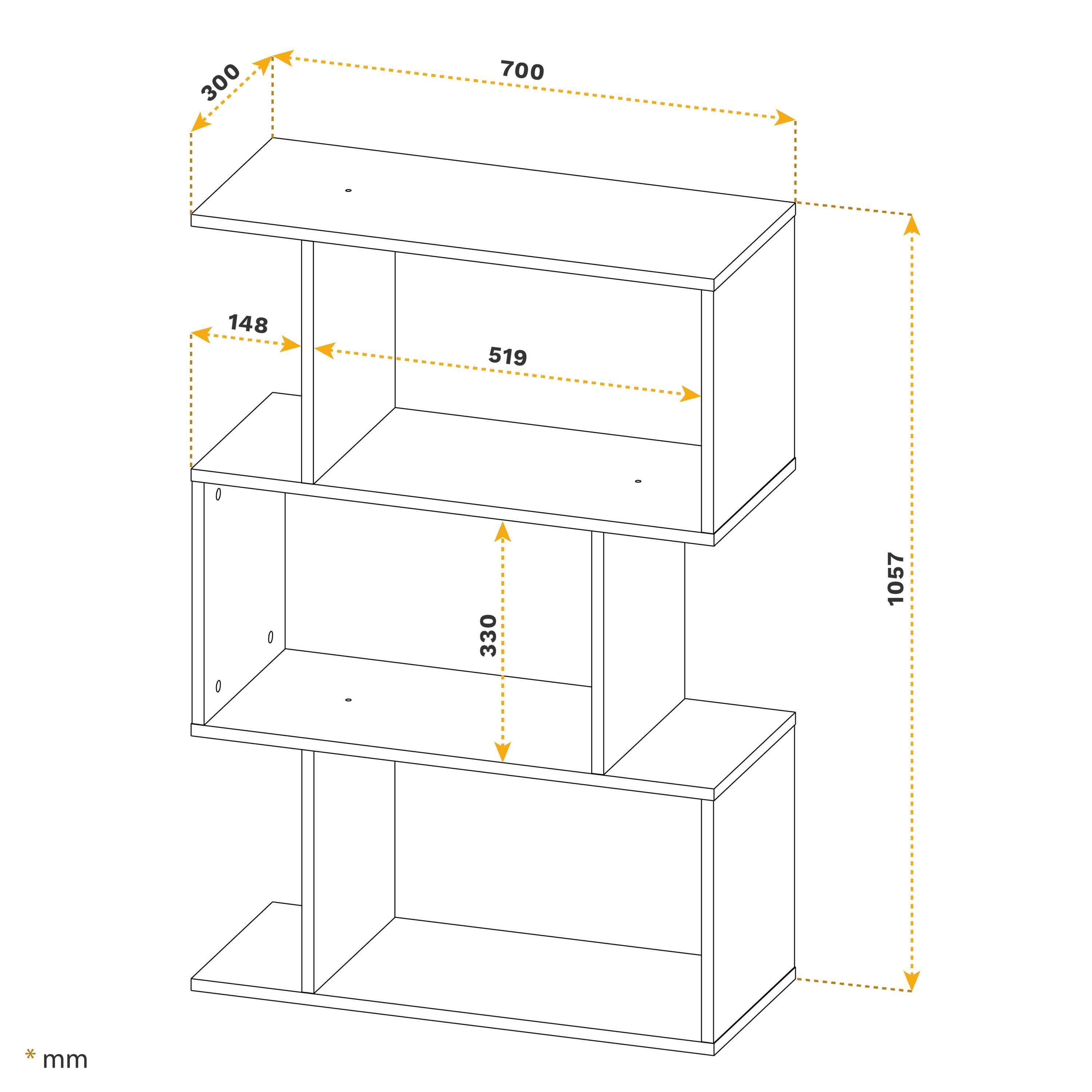 RICOO Aktenregal WM075-EP, kleines stehendes Regal schmal, Bücherregal fürs Wohnzimmer