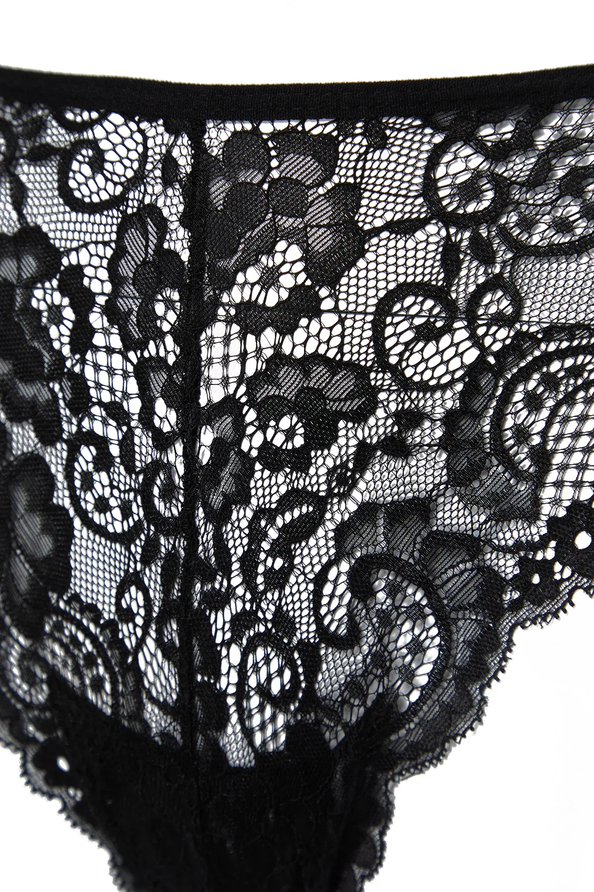 Trendyol Collection  Schwarzes Unterwäsche-Set aus Strick mit Bügel und Schnürung aus Spitze, ohne Kappe THMAW22AU0237