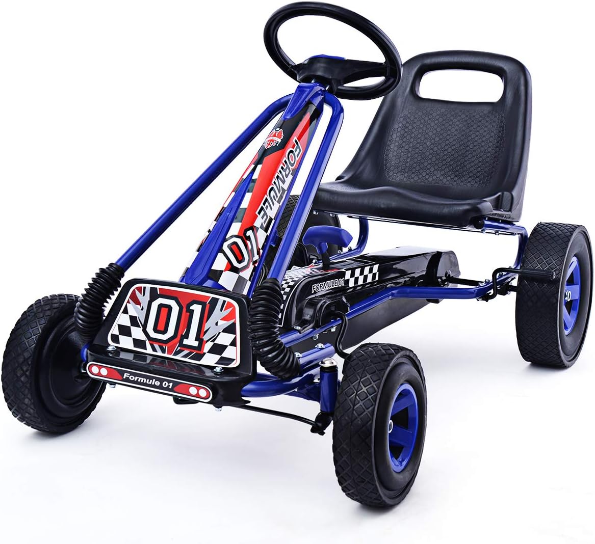 Costway Gokart mit Handbremse und verstellbarem Sitz