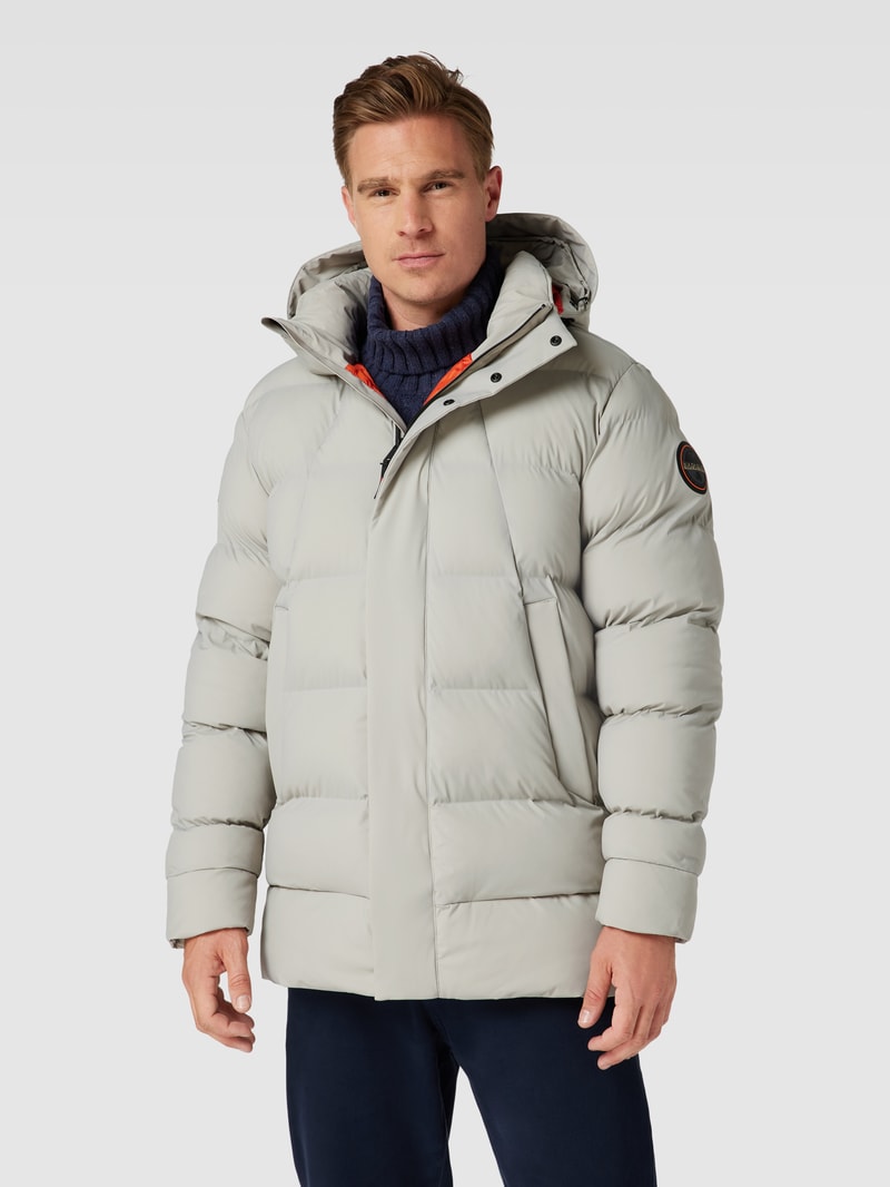 Steppjacke mit Kapuze in hellgrau