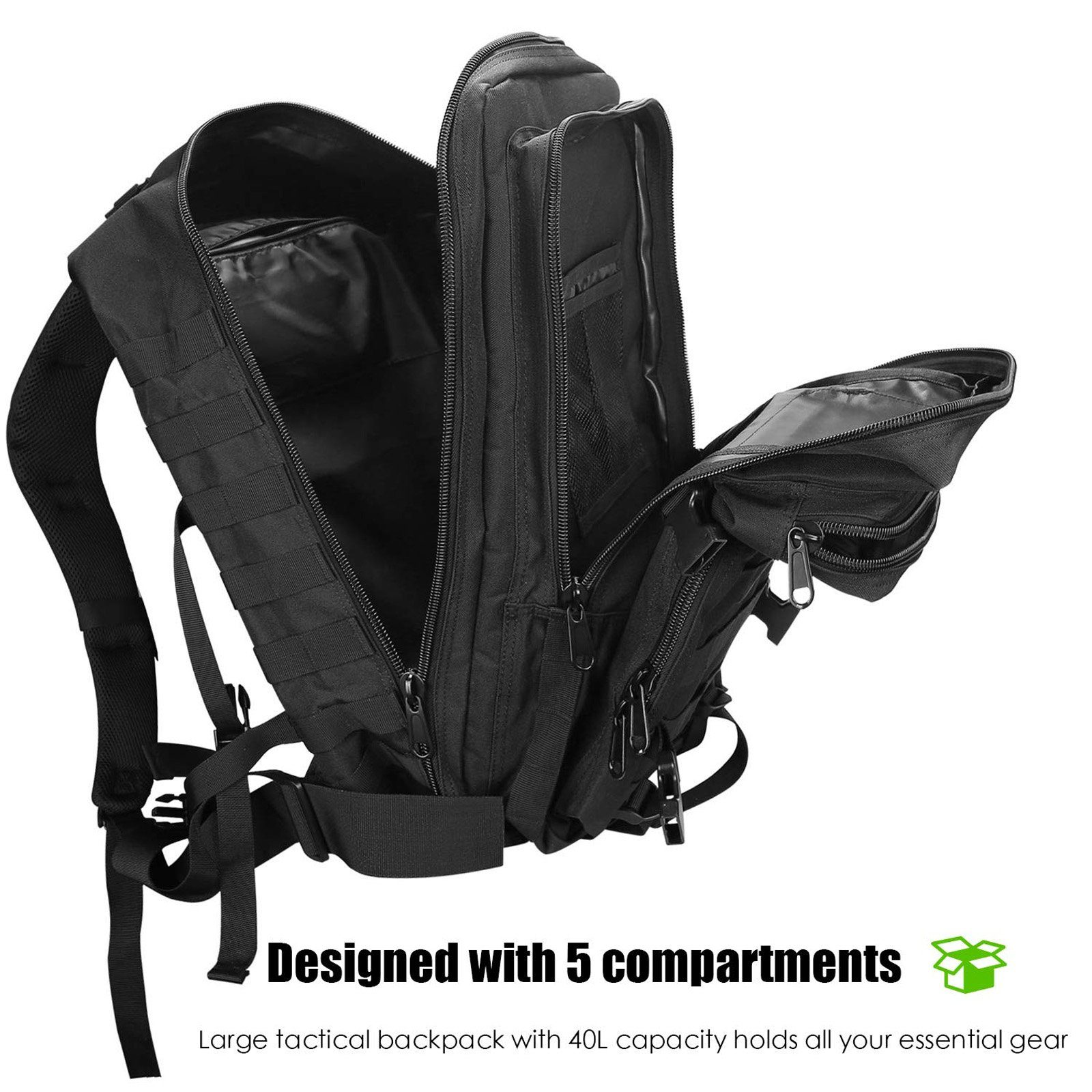 TAN.TOMI Rucksack Taktischer Rucksack, 40L, Hohe Kapazität, Für Wandern, Jagd, Trekking und andere Outdooraktivitäten