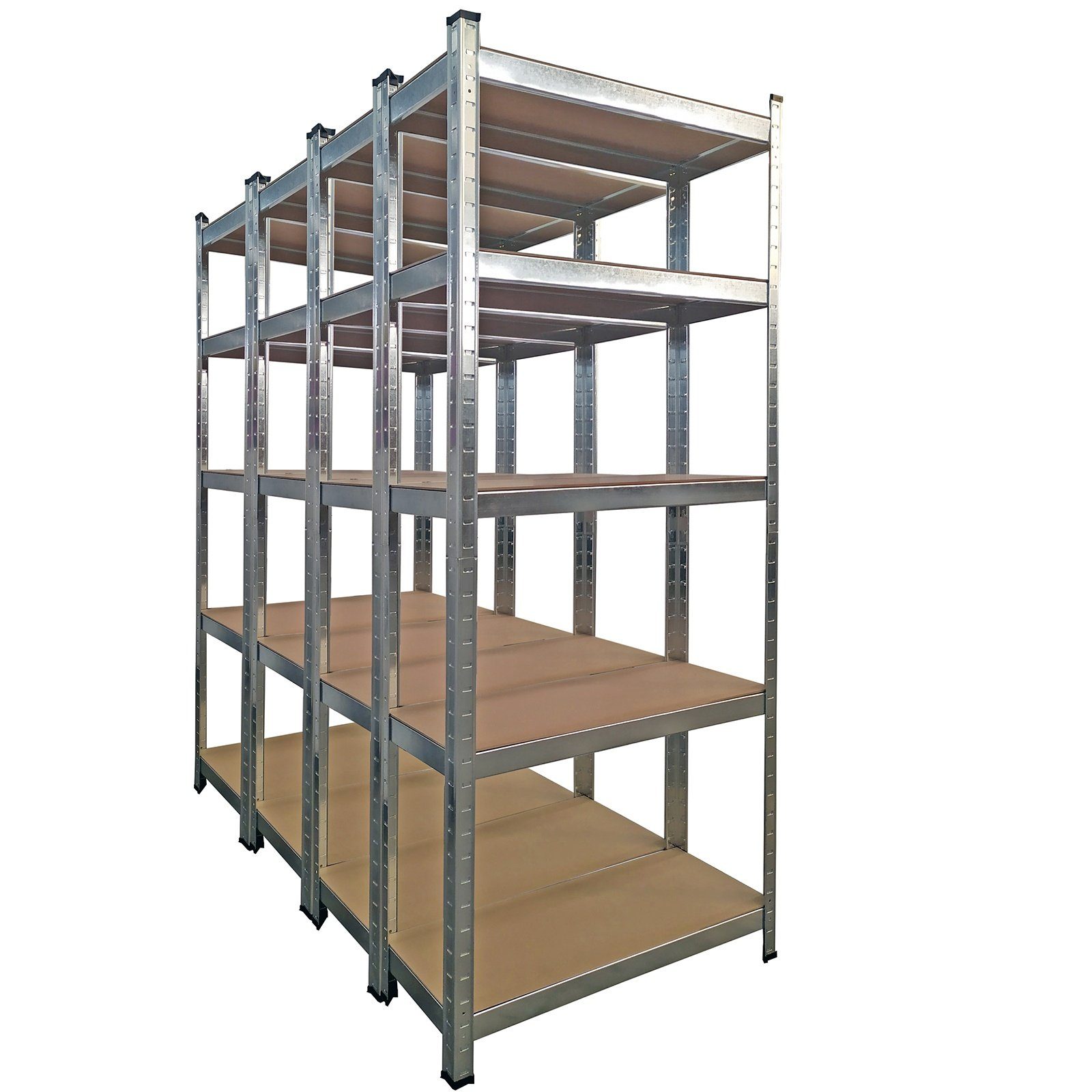 Grafner Schwerlastregal Lagerregal 180x90x40 cm mit 5 Böden max. 875 kg Metall verzinkt, Stck, Kellerregal Steckregal Werkstattregal TÜV / GS geprüft