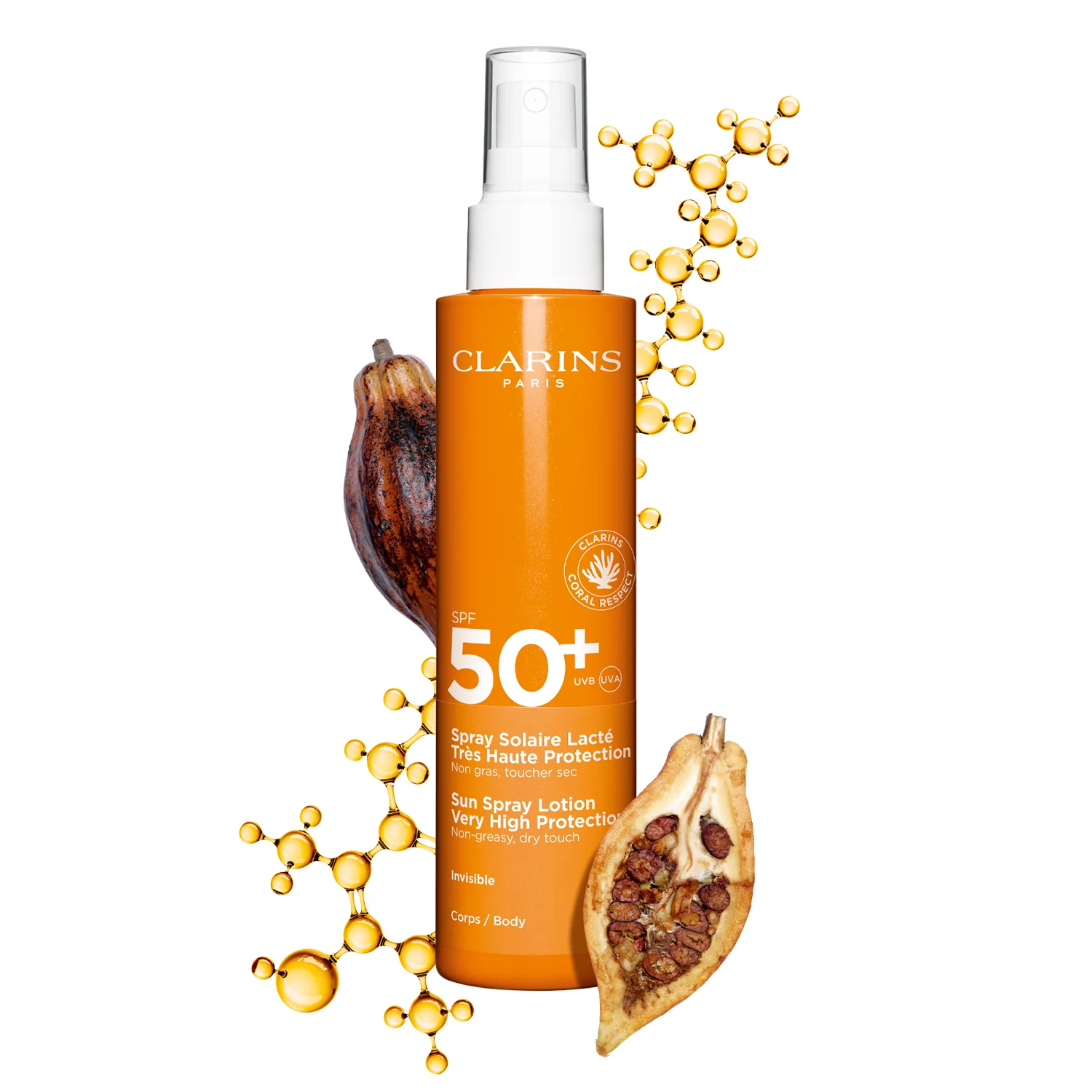 Sole Spray Solaire Lacté Très Haute Protection SPF50+ - Leche solar corporal de alta protección, Spray solar corporal de alta protección.