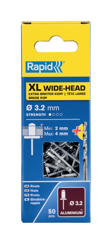 Rapid 5000659 XL blindklinknagels Ã˜3,2 x 8 mm 50 stuks