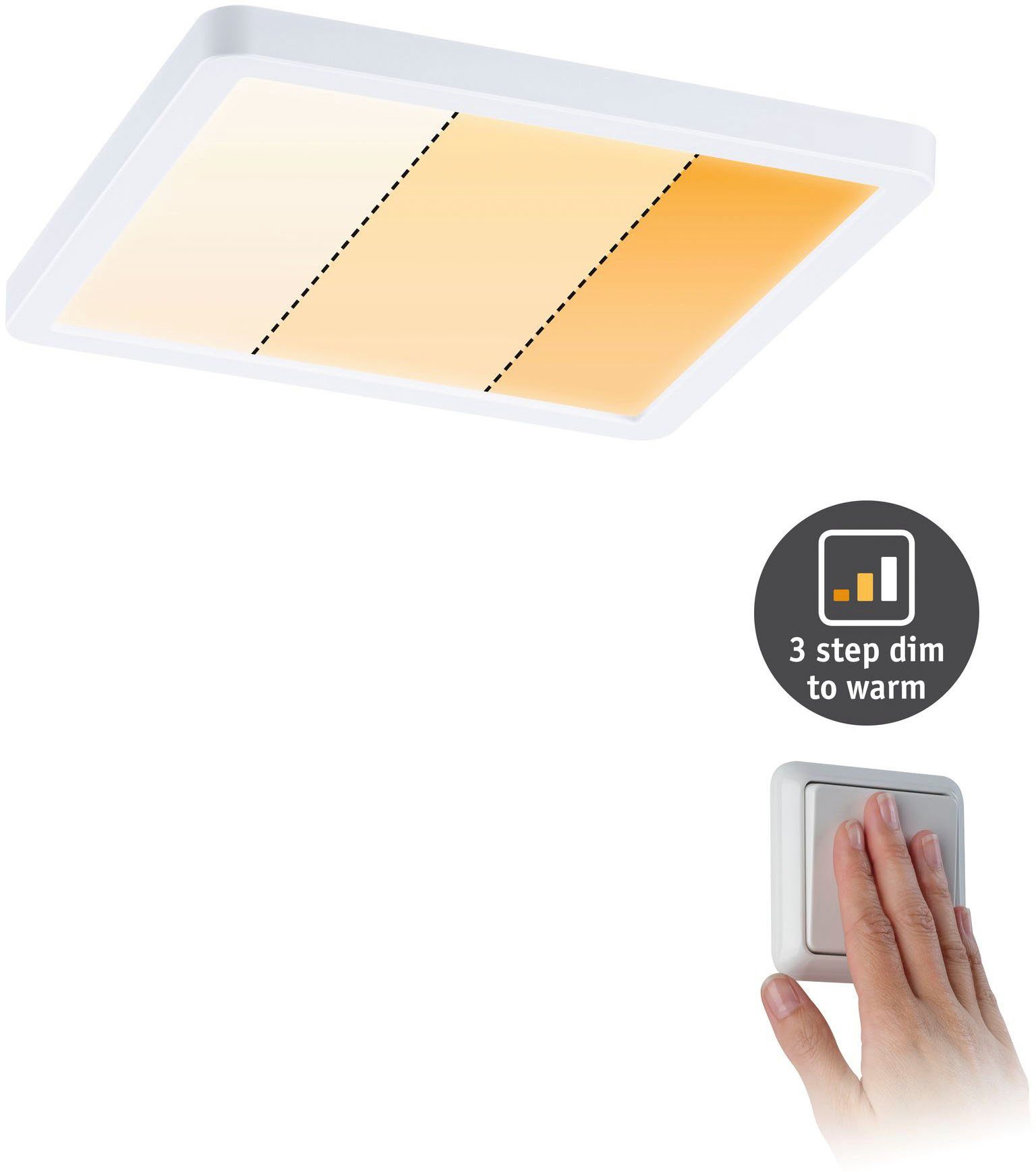 Paulmann LED Einbauleuchte Areo, Memoryfunktion, LED fest integriert, Warmweiß, LED-Modul, WarmDim-Stepschaltung