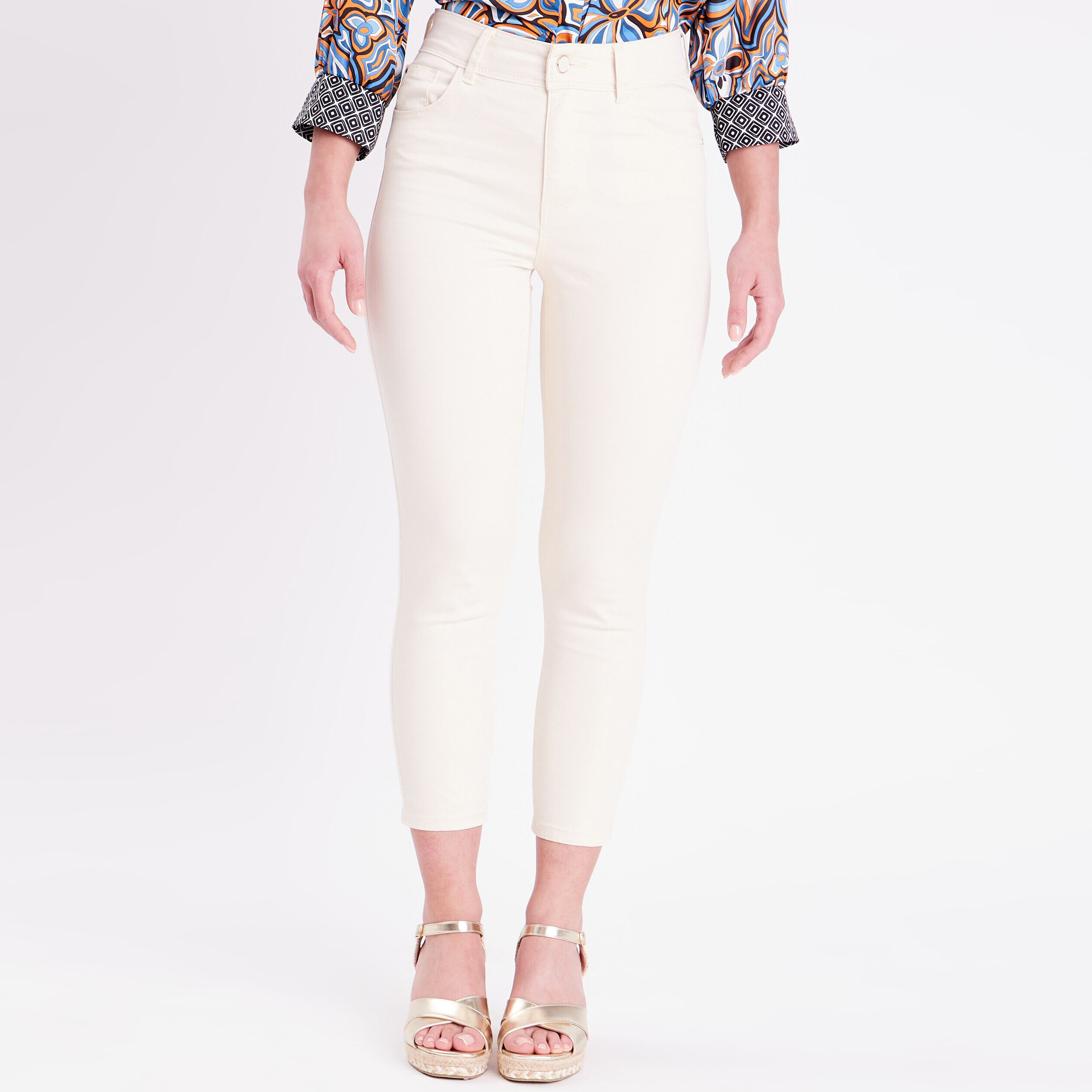 Pantalon slim push up 7/8ème ivoire femme | Cache Cache