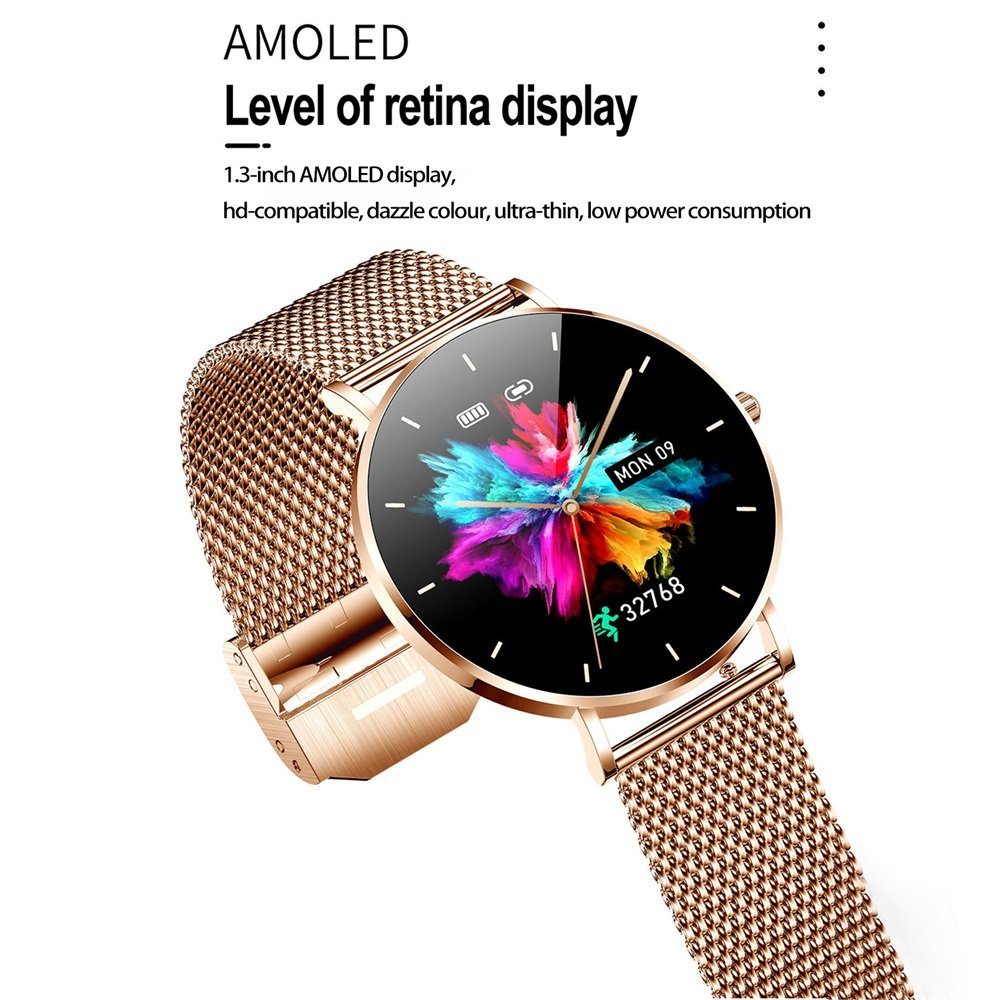 Rutaqian Smartwatch Damen Fitnesstracker Schlaf Sportuhr Geschenke für Frauen Smartwatch