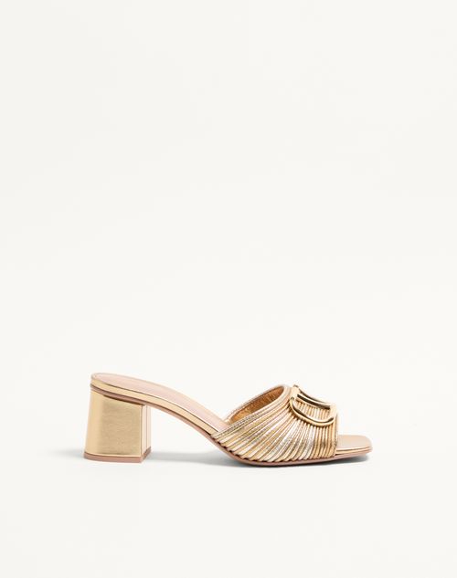 VLogo Signature Metallic Slidesandaler med Kantbroderi 60 mm