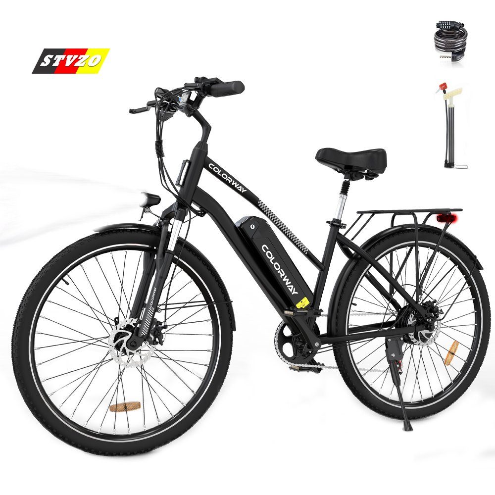 RCB E-Bike COLORWAY 28 ZOLL, 7 Gang, 250W Heckmotor, MTB abnehmbarer Akku, Doppelscheibenbremse, Shimano 7Gang StVZO