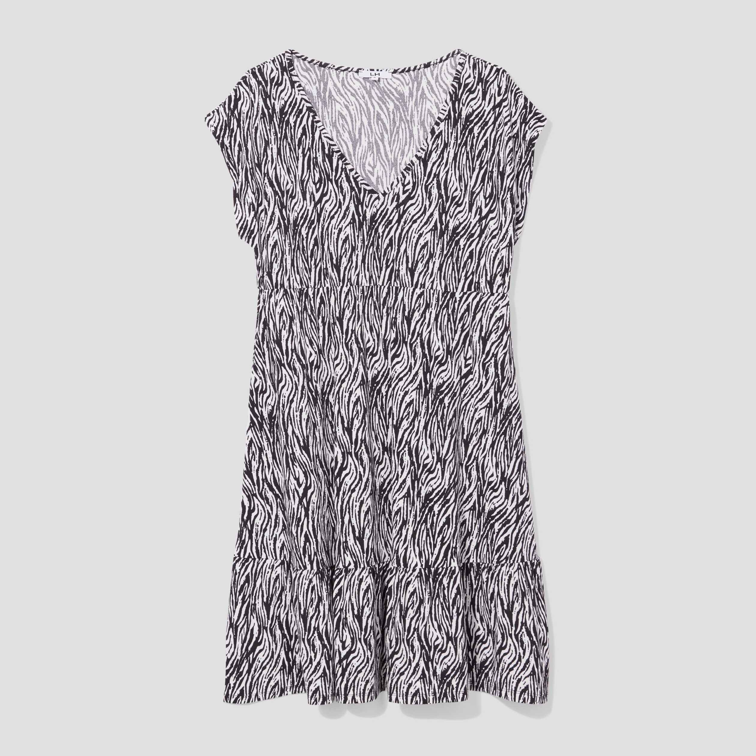 Robe évasée manches courtes blanc femme | La Halle