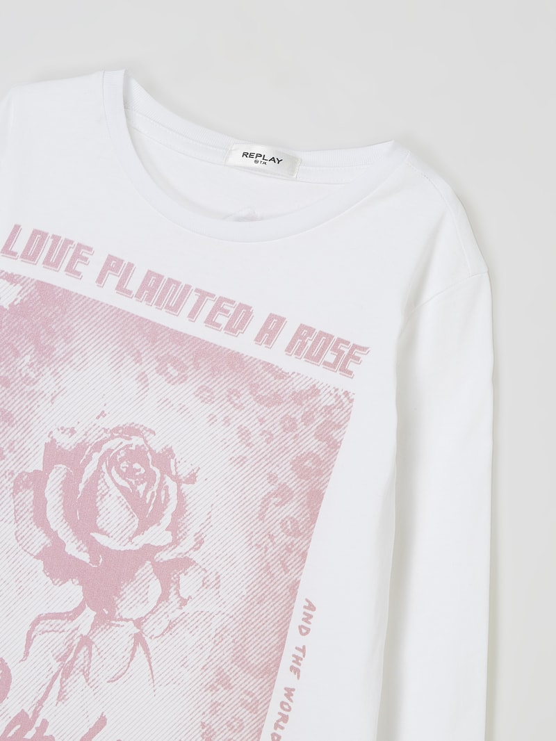Longsleeve aus Baumwolle in weiß