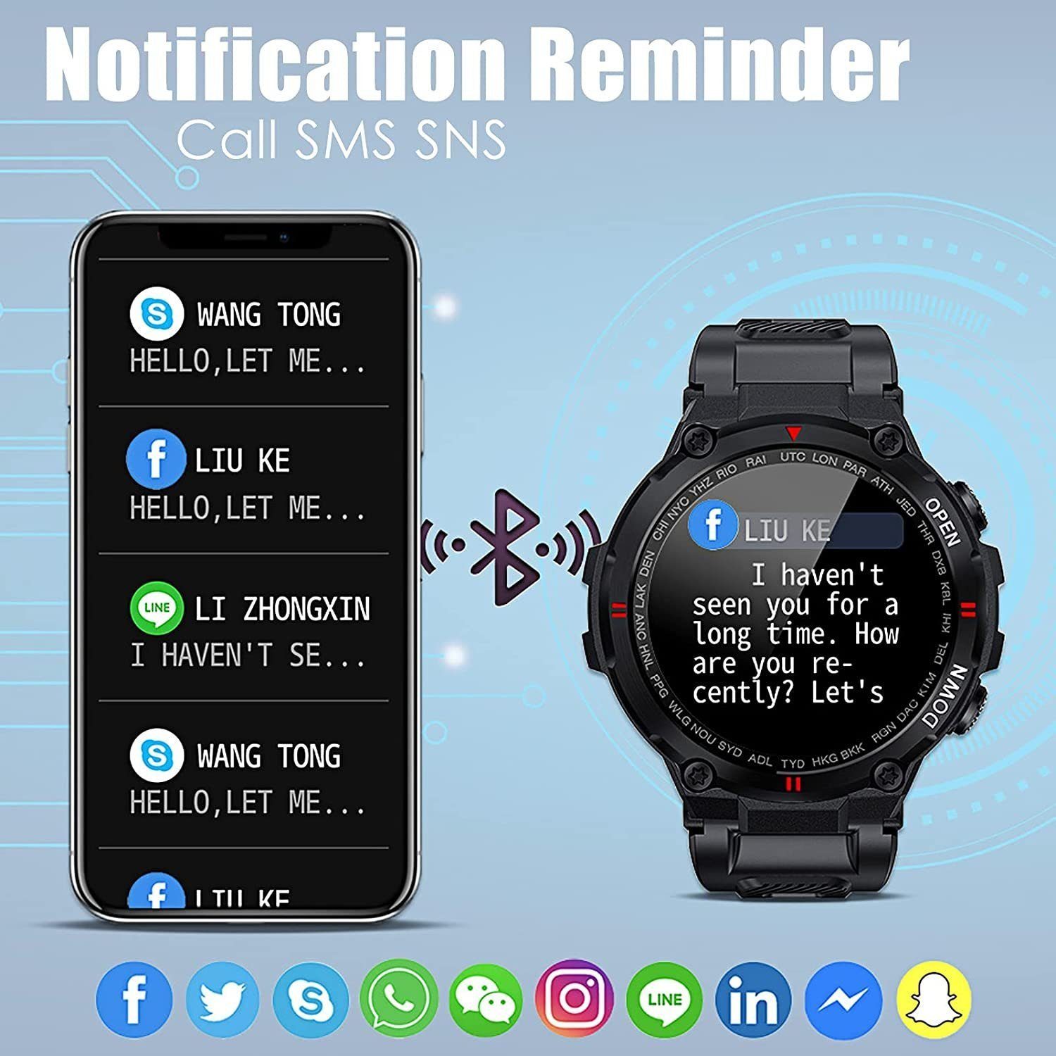 Mutoy Smartwatch, Fitness Tracker Uhr, Damen Herren Smartwatch (Fitnessuhr mit Telefonfunktion 1,28