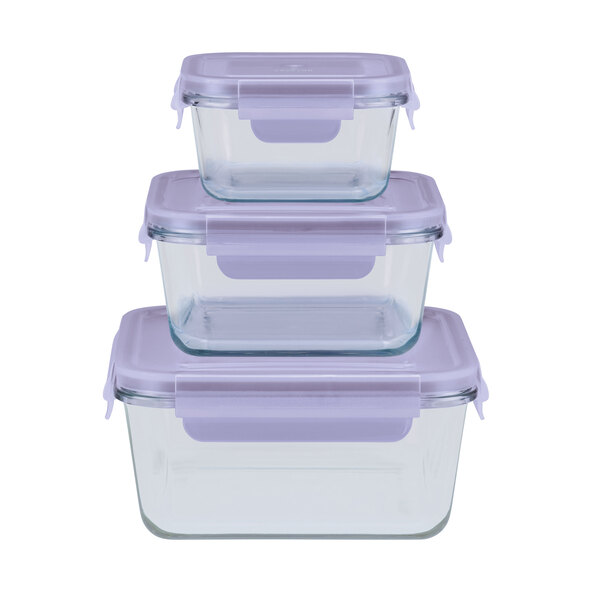 Glas-Frischhaltedosen-Set, lila